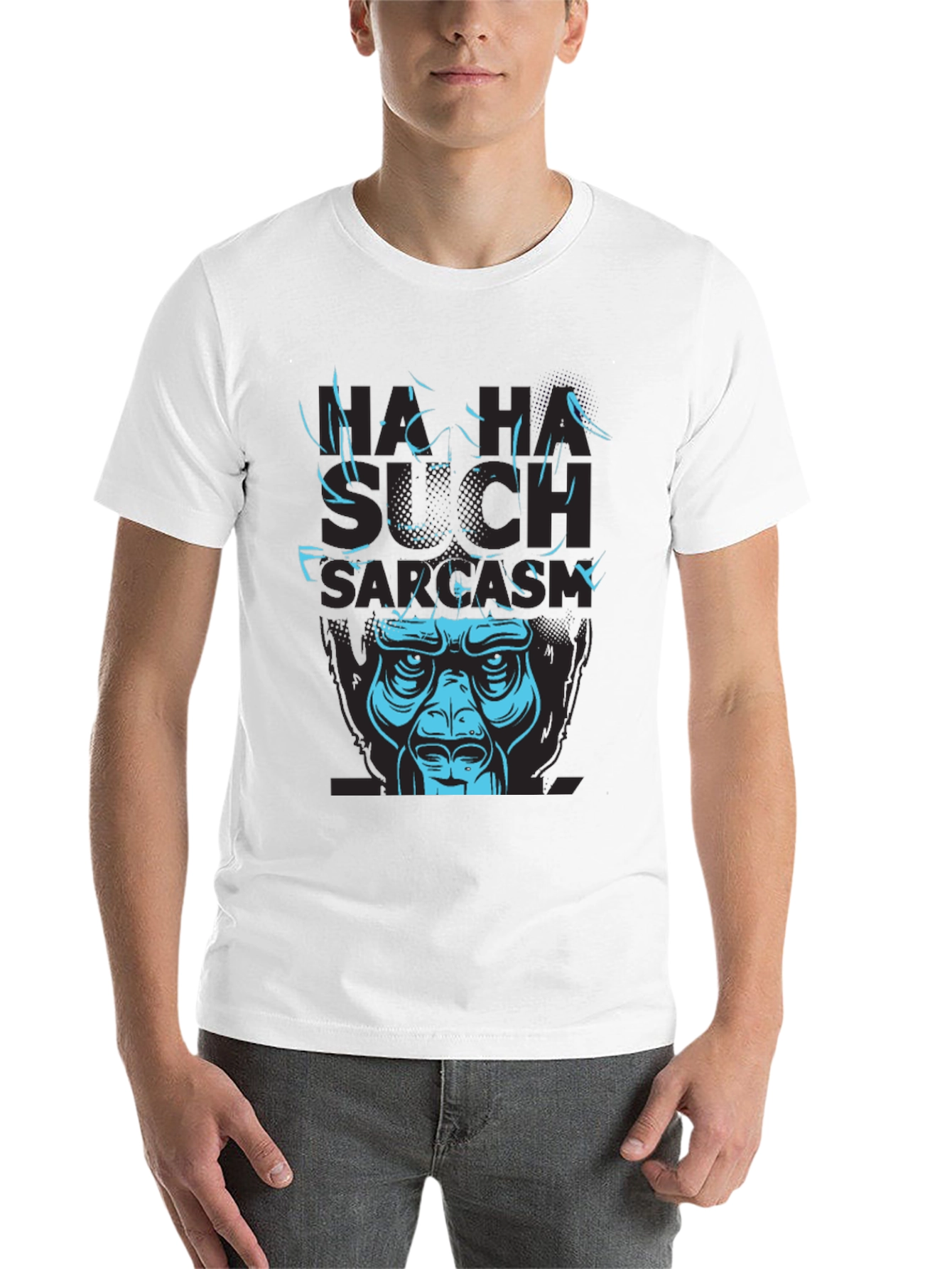 Black Sarcastic Gorilla Graphic Tee - Men's Black T-Shirt view 14