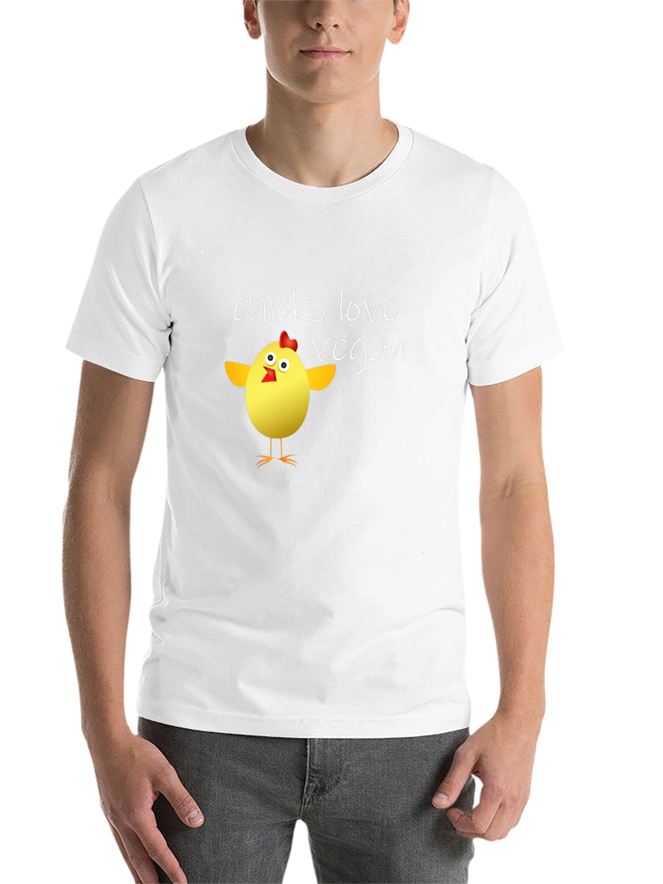 Black Vegan Chicken T-Shirt - Chicks Love Vegan view 14