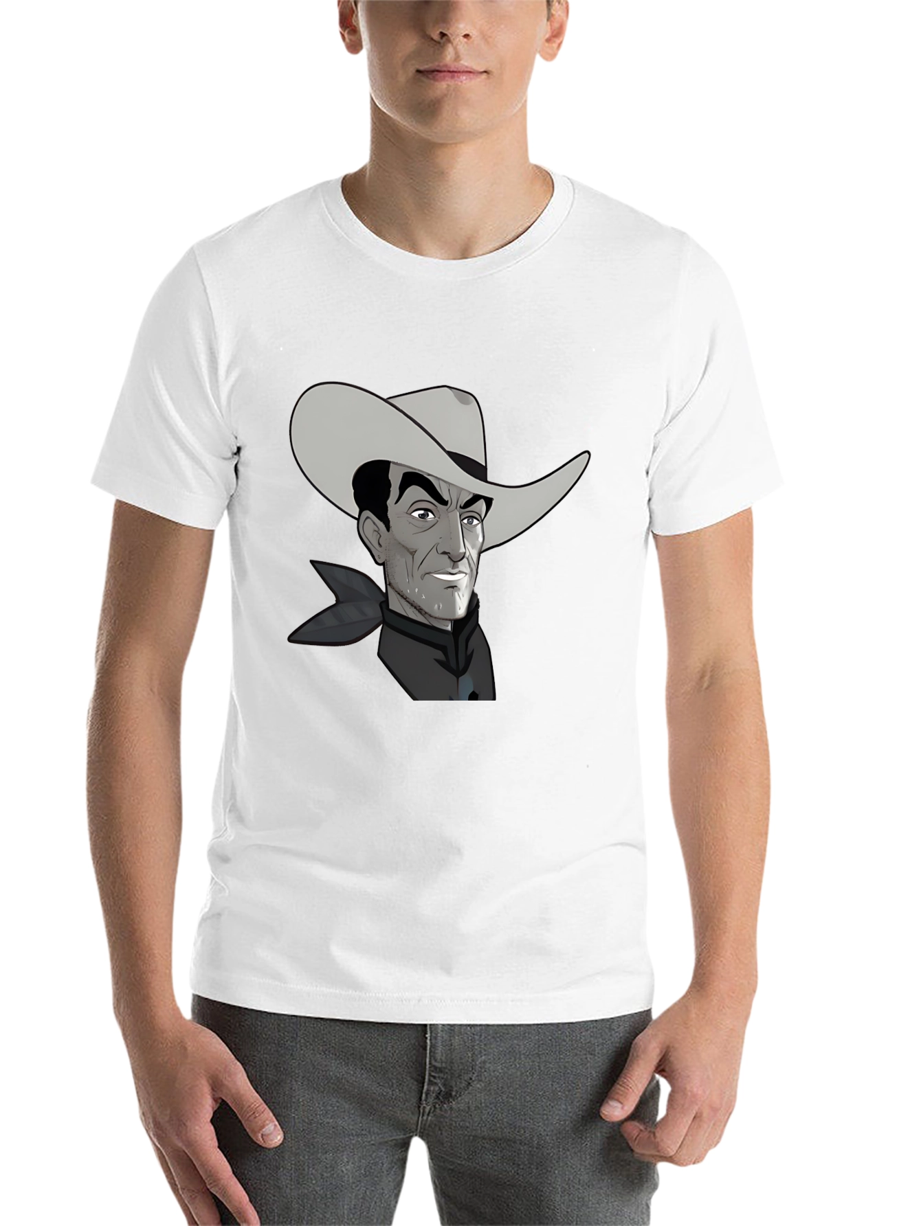 Black Retro Cartoon Cowboy Graphic Tee view 14