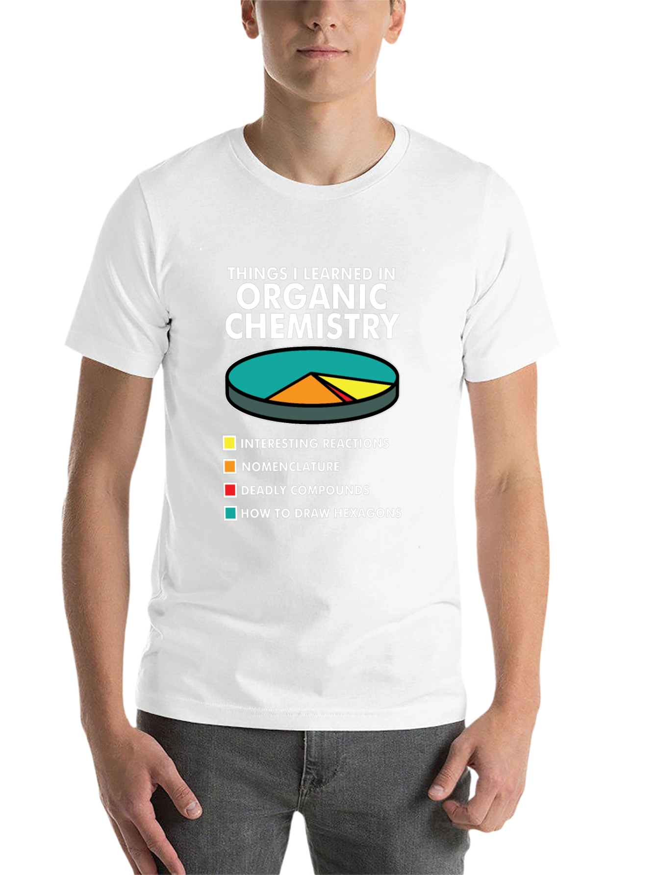 Black Organic Chemistry T-Shirt - Pie Chart Funny Science Tee view 14