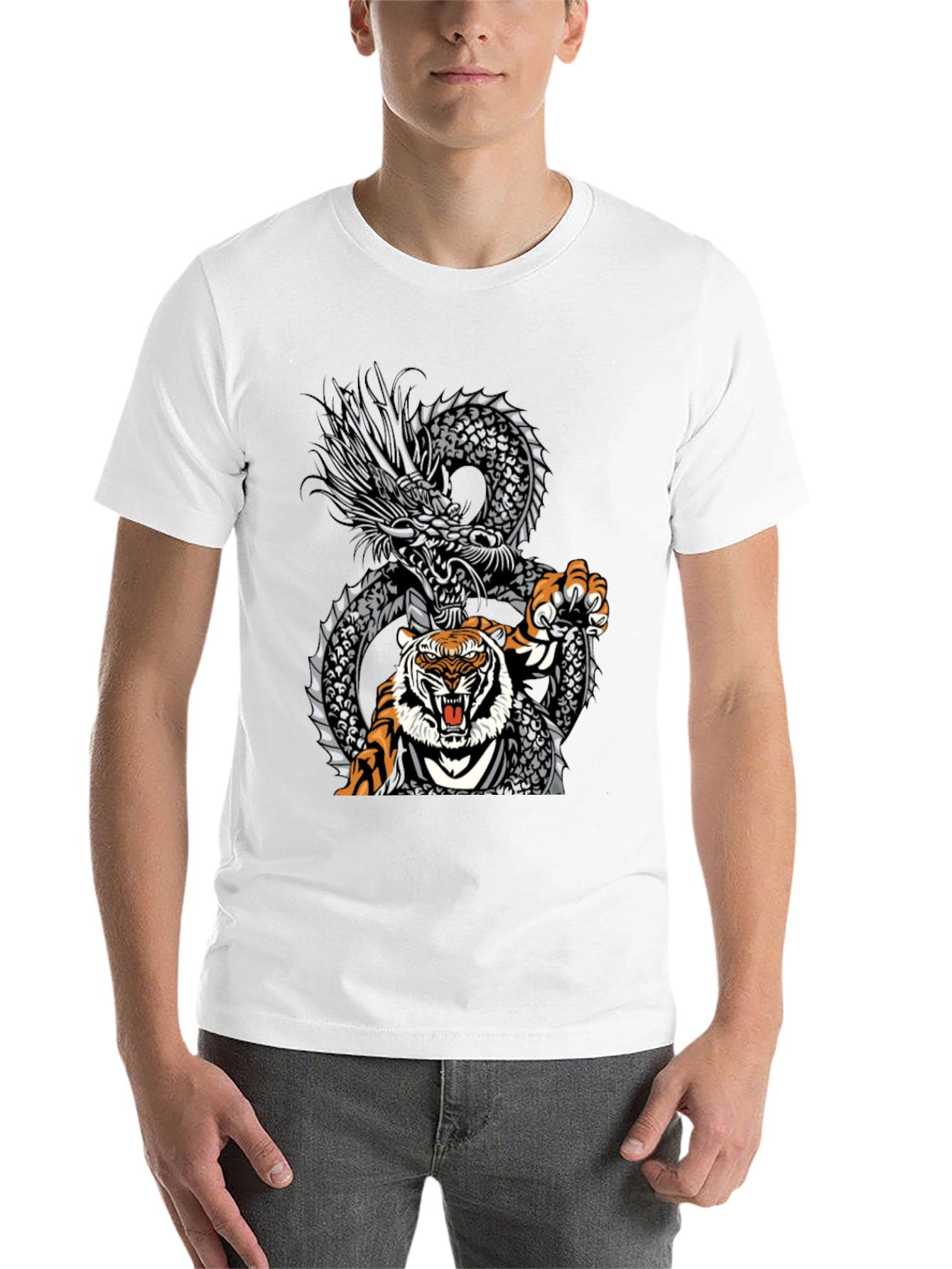 Black Dragon and Tiger Graphic Tee - Bold Streetwear view 14