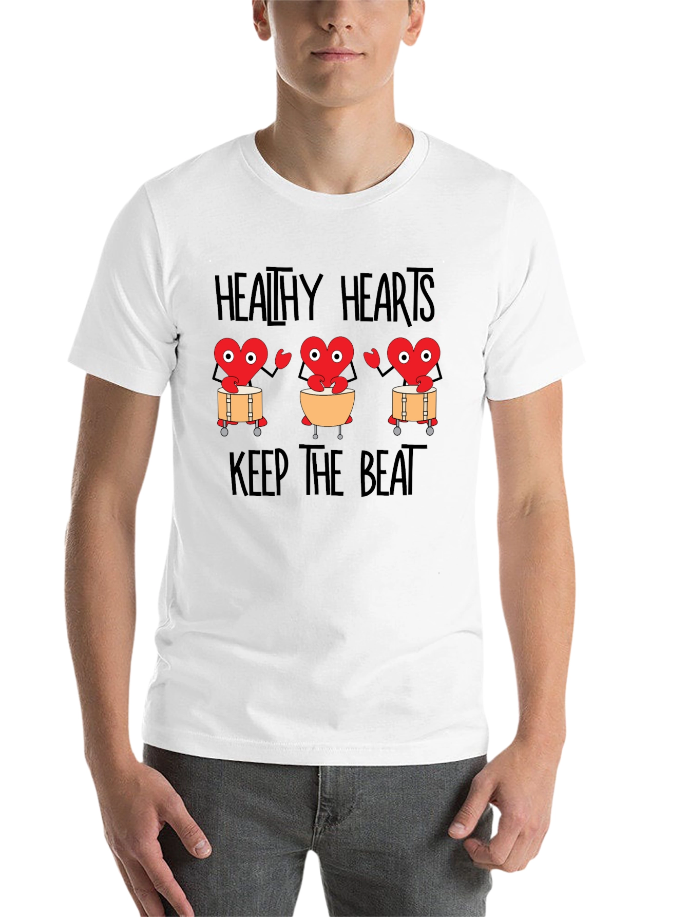 Black Healthy Hearts Keep The Beat Graphic T-Shirt view 14