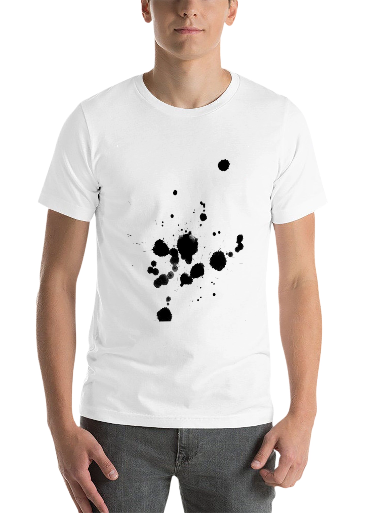 Black Black Splatter Graphic Tee - Men's Casual T-Shirt view 14