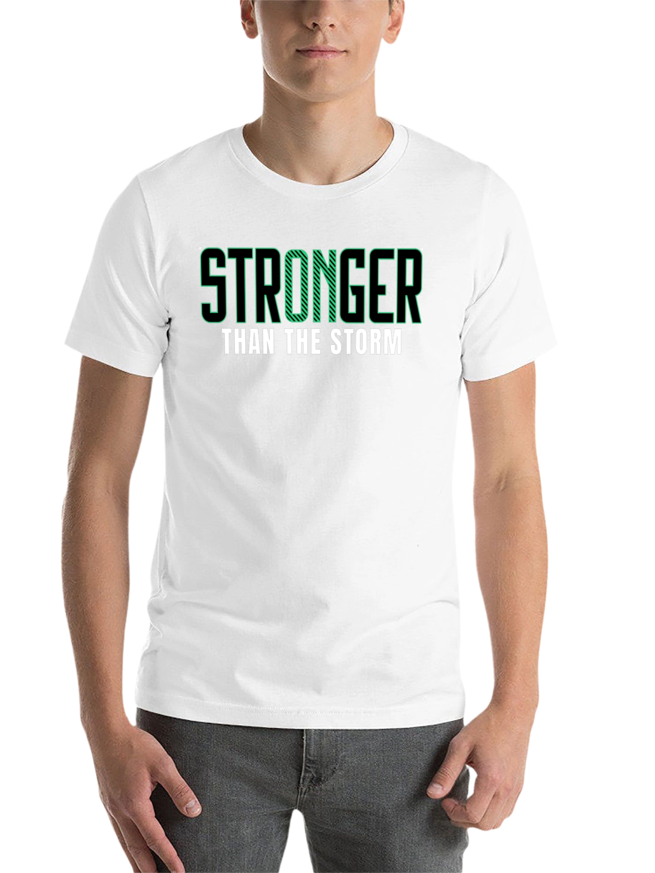 Black Stronger Than The Storm Graphic Tee view 14