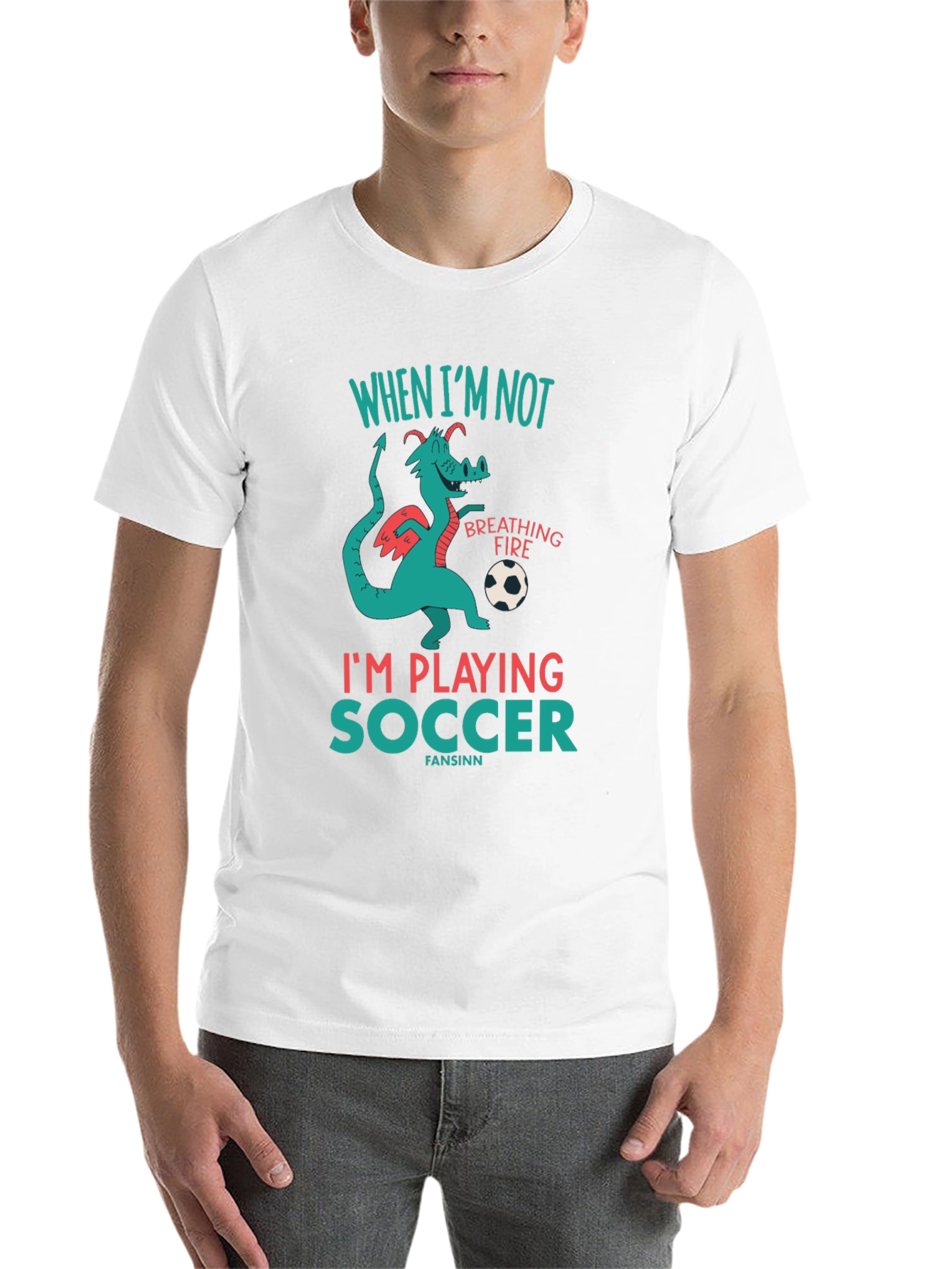 Black Dragon Soccer T-Shirt - Playful Graphic Tee view 14