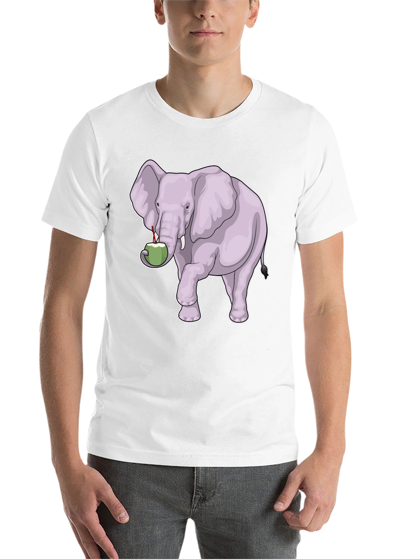 Black Elephant & Coconut T-Shirt - Unique Graphic Tee view 14