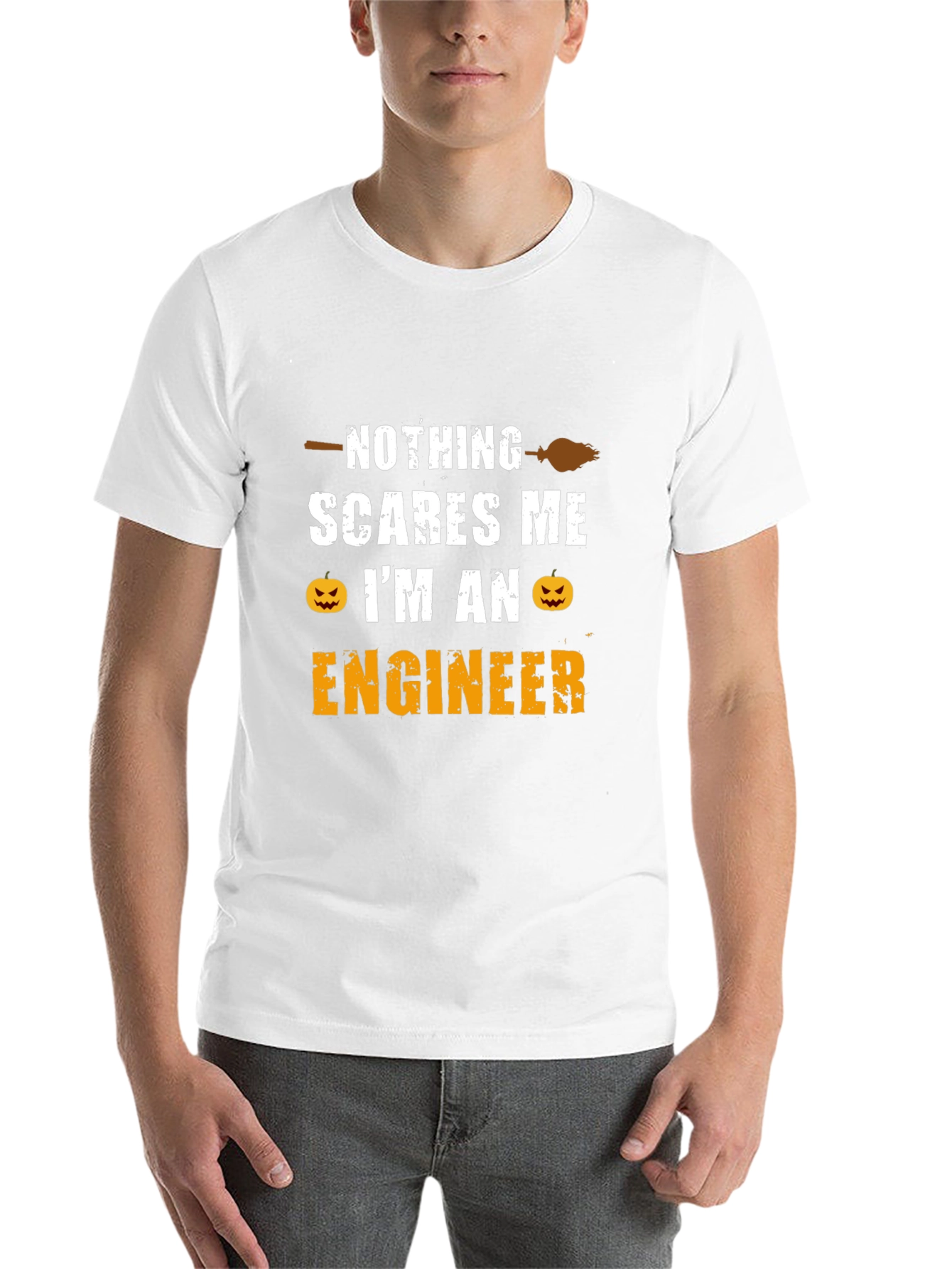Black Nothing Scares Me I'm An Engineer T-Shirt view 14