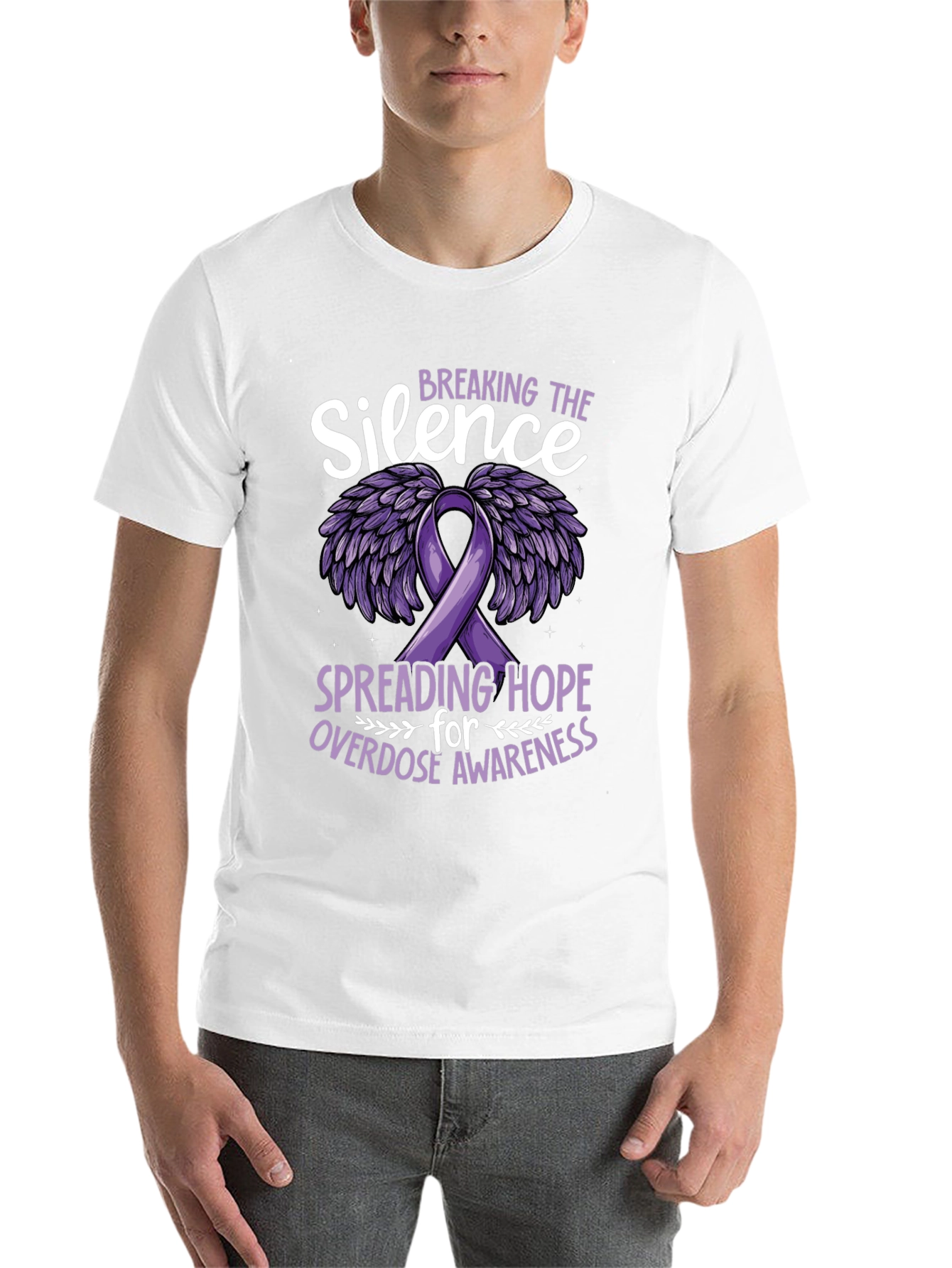 Black Breaking the Silence Overdose Awareness T-Shirt view 14