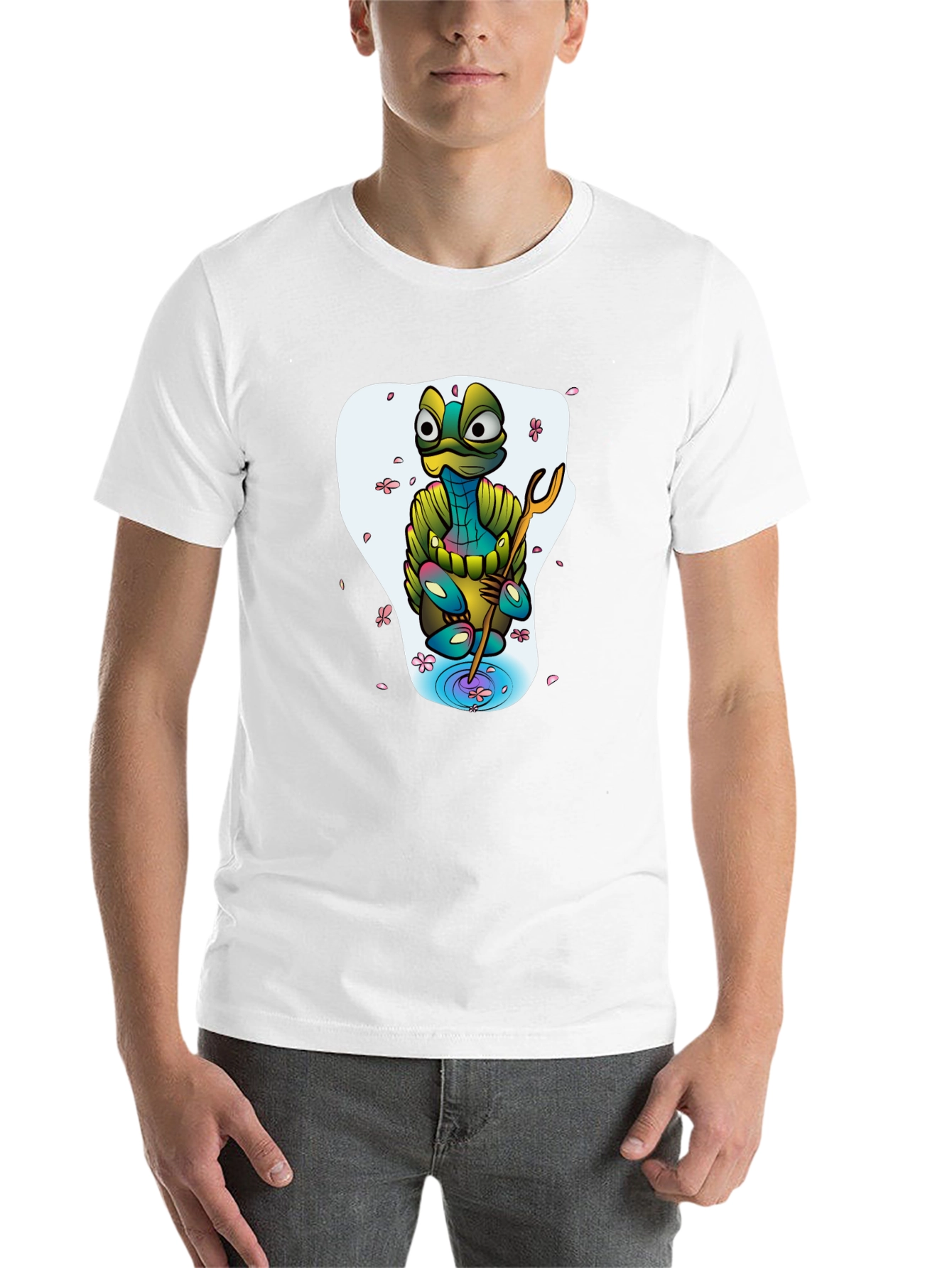 Black Cartoon Turtle Graphic Tee - Men's Black T-Shirt view 14