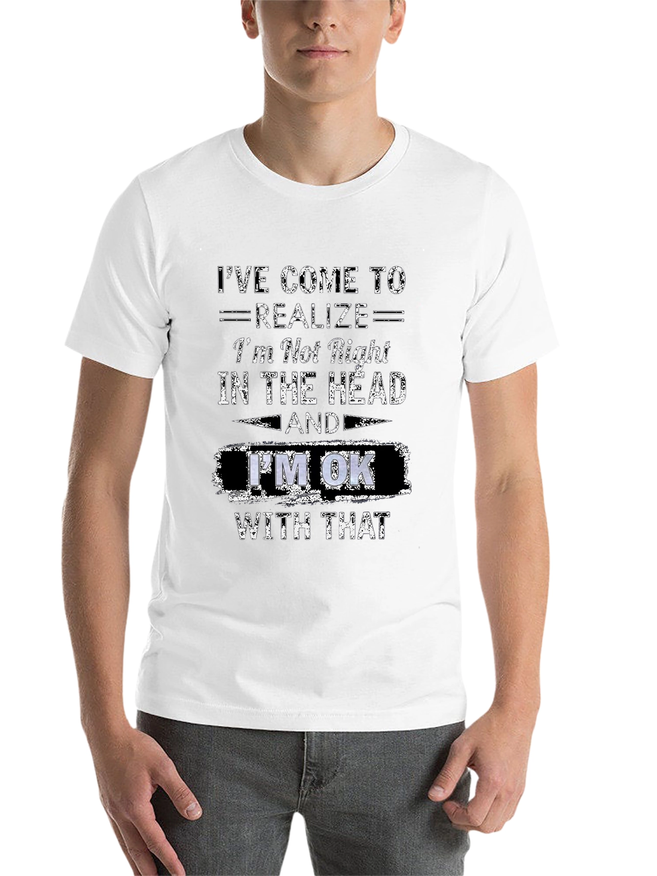 Black Funny Graphic T-Shirt - I'm Not Right in the Head view 14