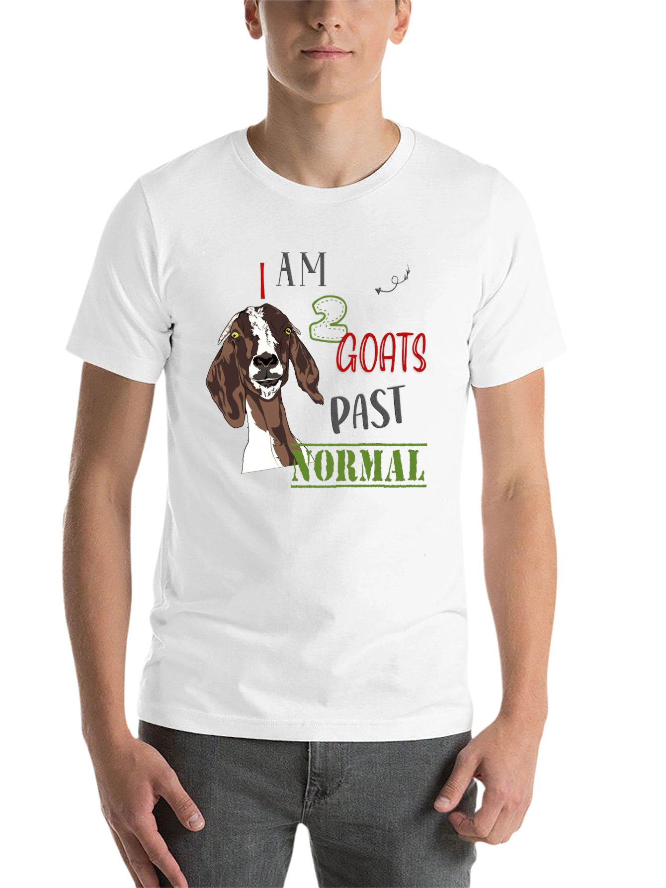 Black I am 2 Goats Past Normal Graphic Tee view 14