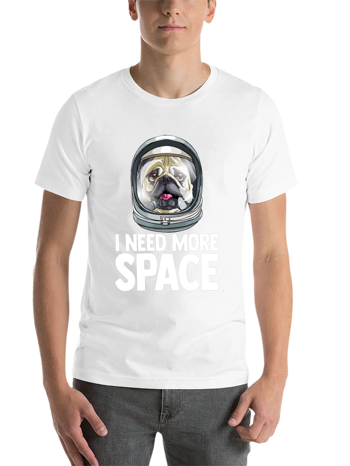 Black I Need More Space Pug T-Shirt - Funny Dog Astronaut Tee view 14
