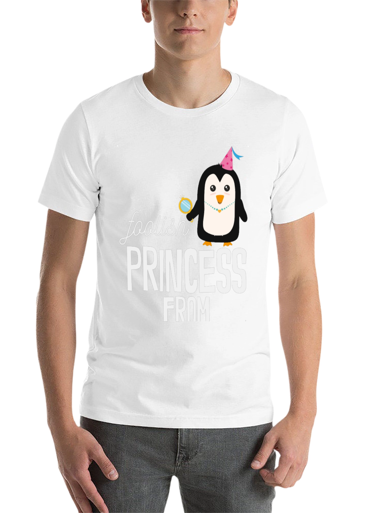 Black Foolish Princess T-Shirt - Novelty Penguin Tee view 14
