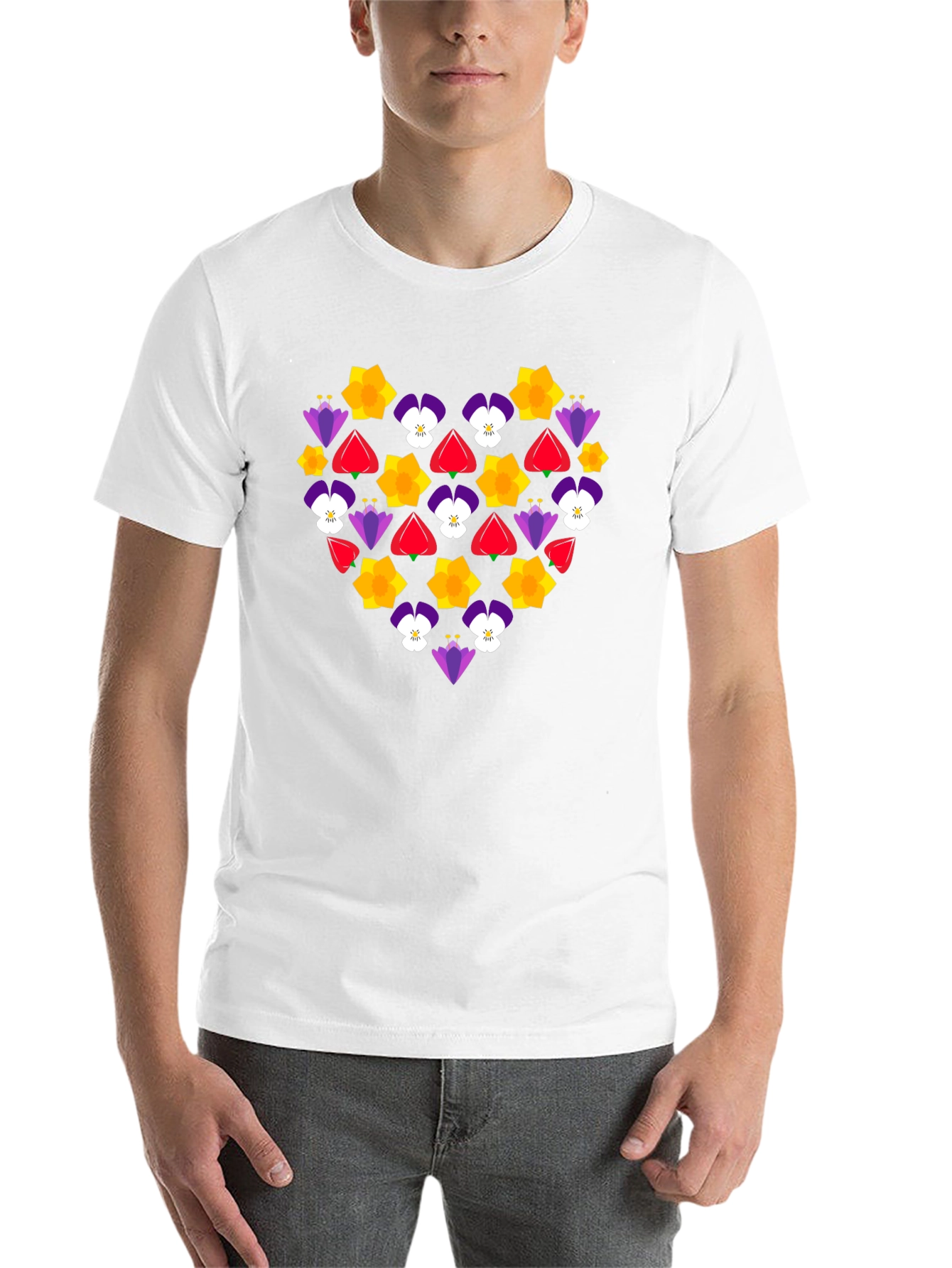 Black Floral Heart Graphic T-Shirt - Black view 14