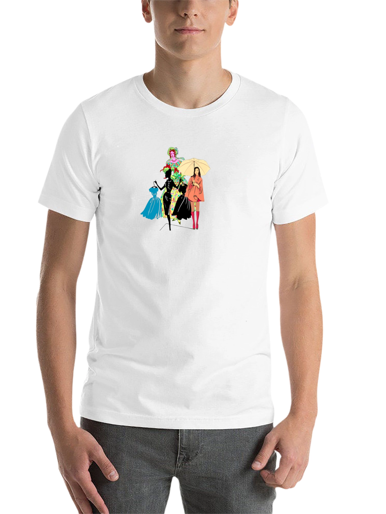 Stylish Black T-Shirt with Fashion Illustration - 14
