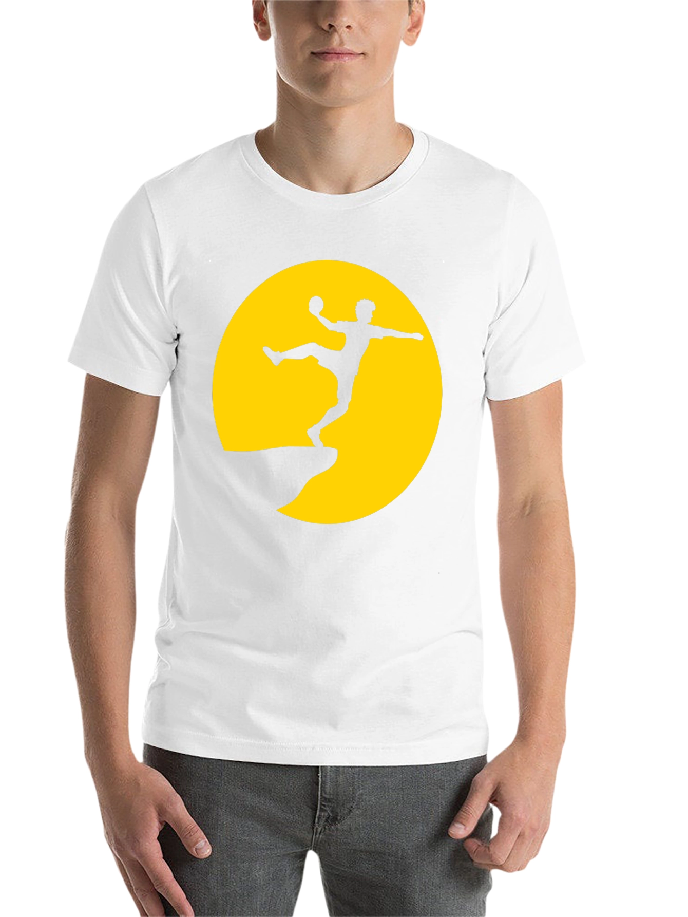 Black Silhouette Soccer Player Graphic Tee view 14