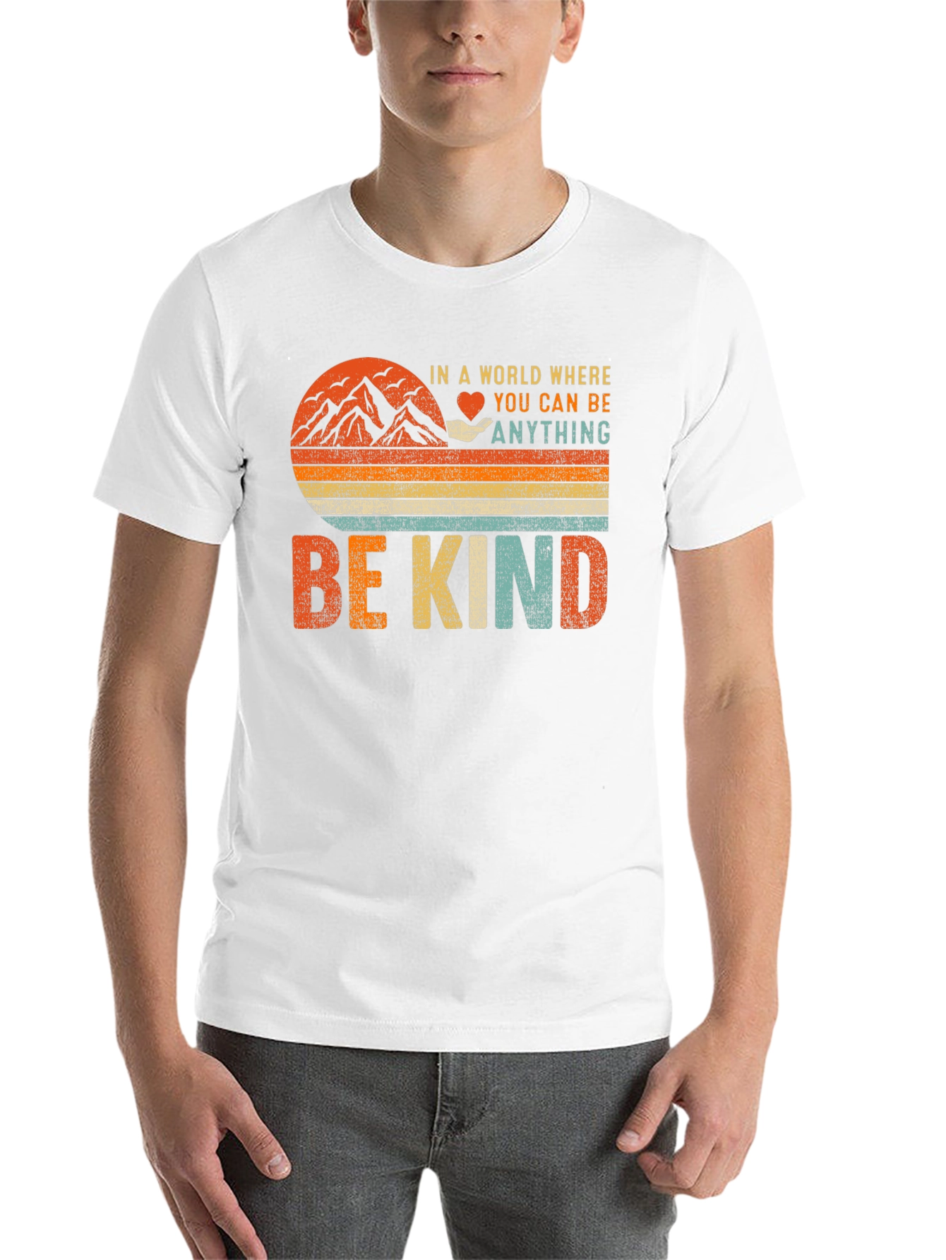 Black Be Kind Graphic T-Shirt - Inspiring Vintage Design view 14