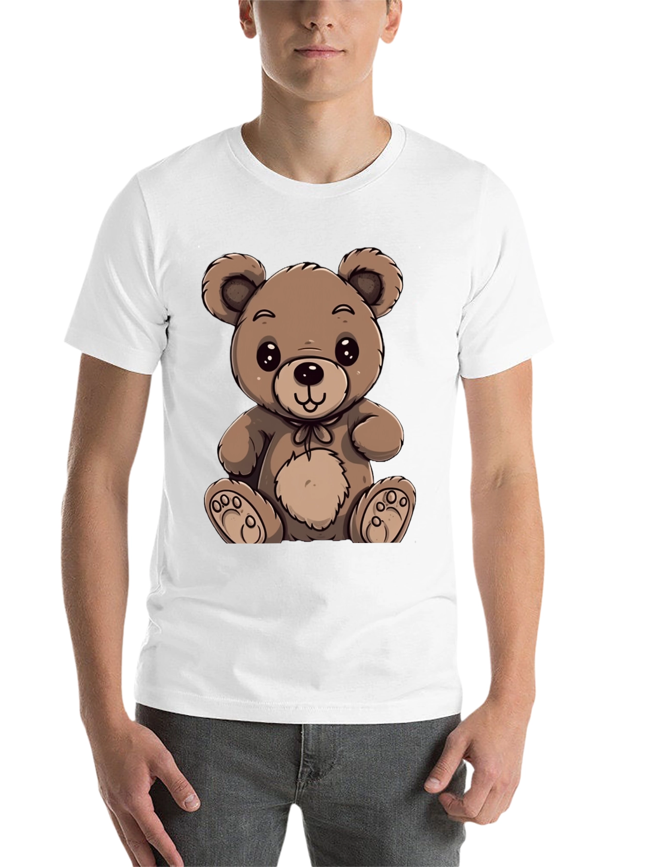 Black Cute Teddy Bear Graphic Tee view 14