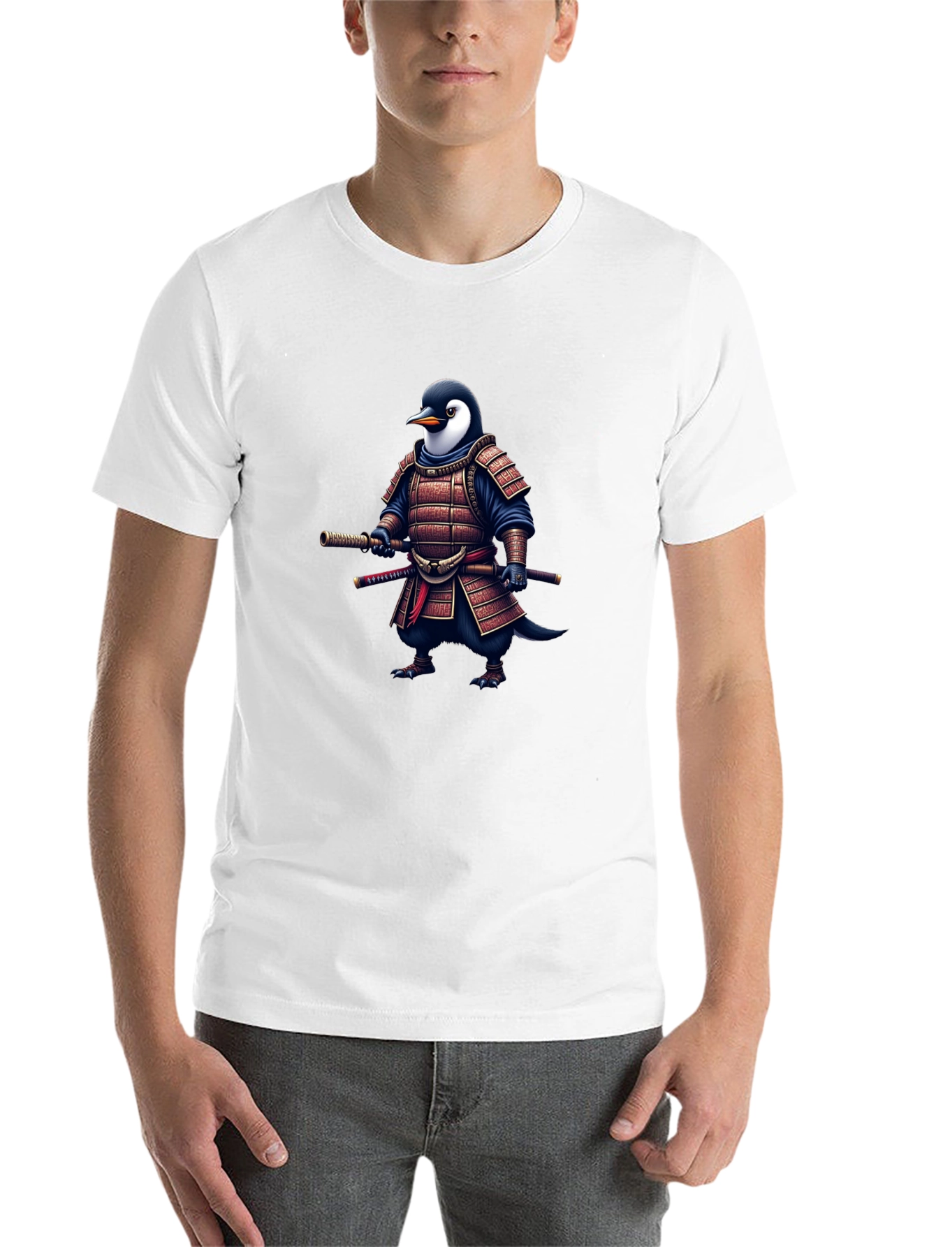 Black Samurai Penguin T-Shirt - Unique Graphic Tee view 14