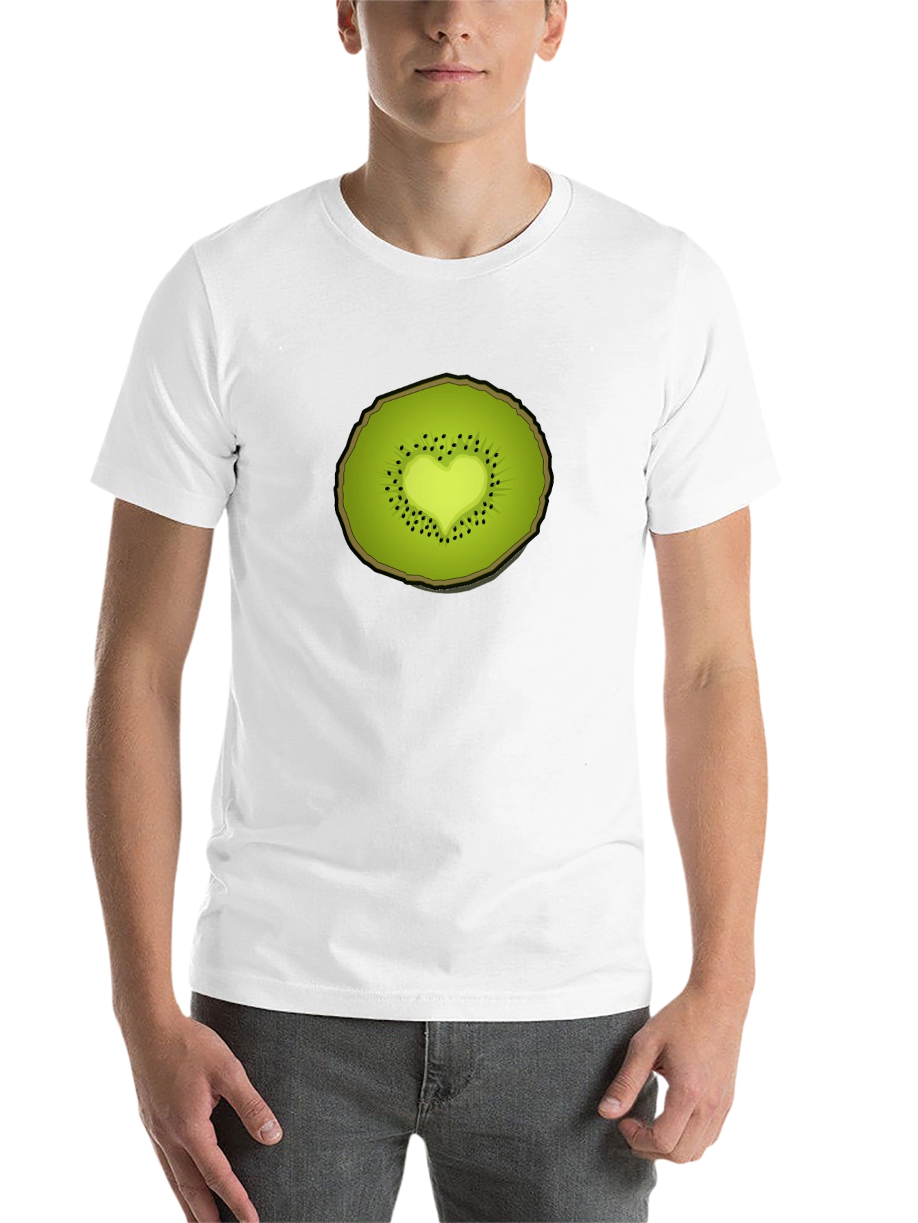 Black Kiwi Heart Graphic Tee - Unique Fruit Design view 14
