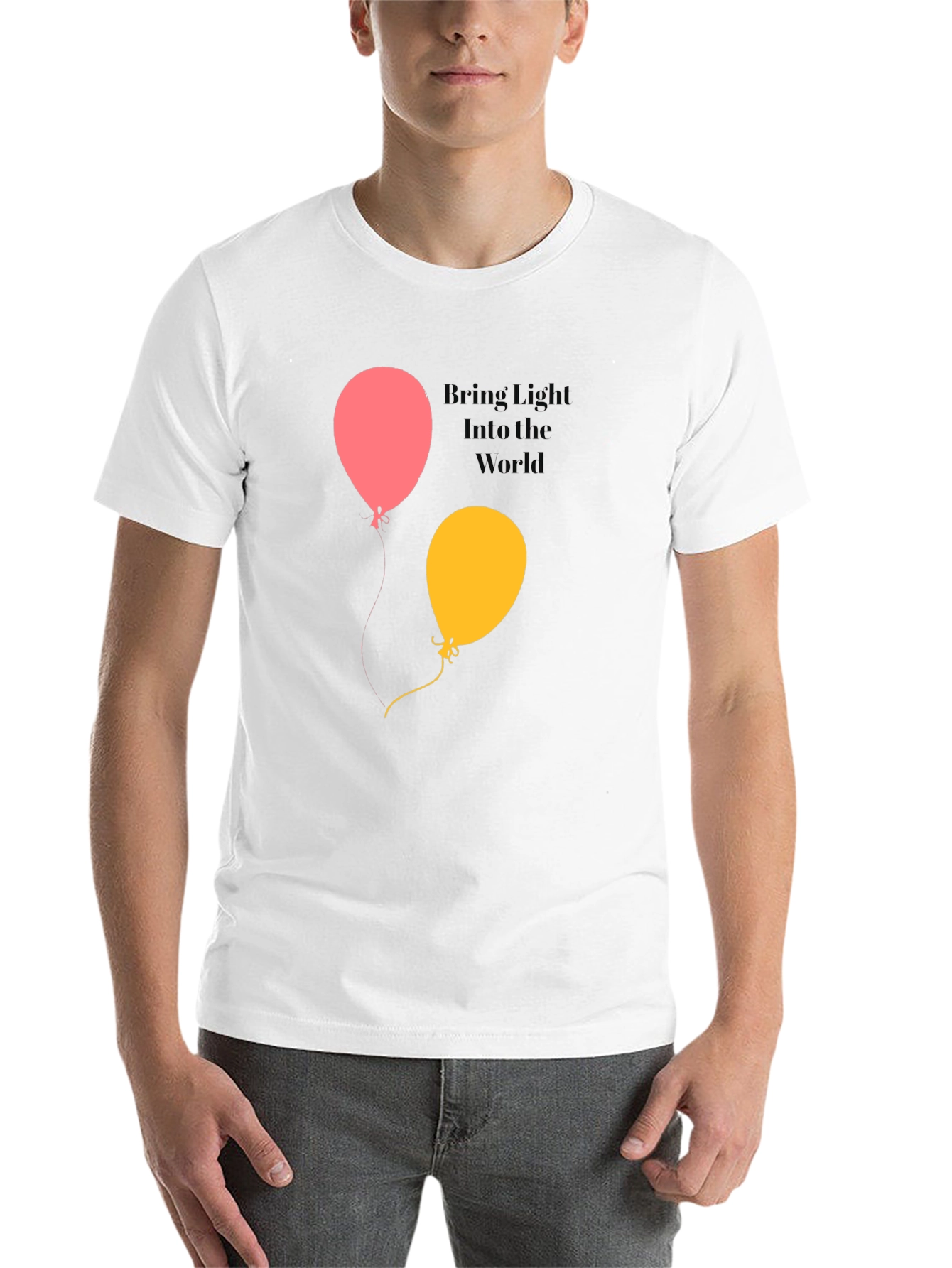 Black Bring Light Into the World Balloon Graphic Tee view 14