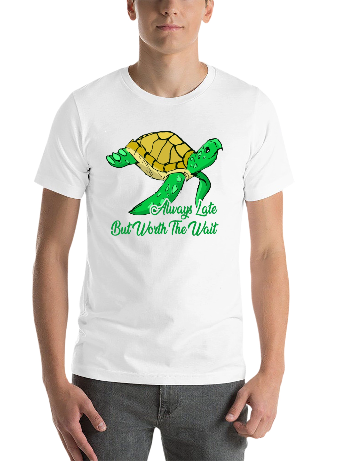 Black Always Late Turtle Graphic T-Shirt view 14