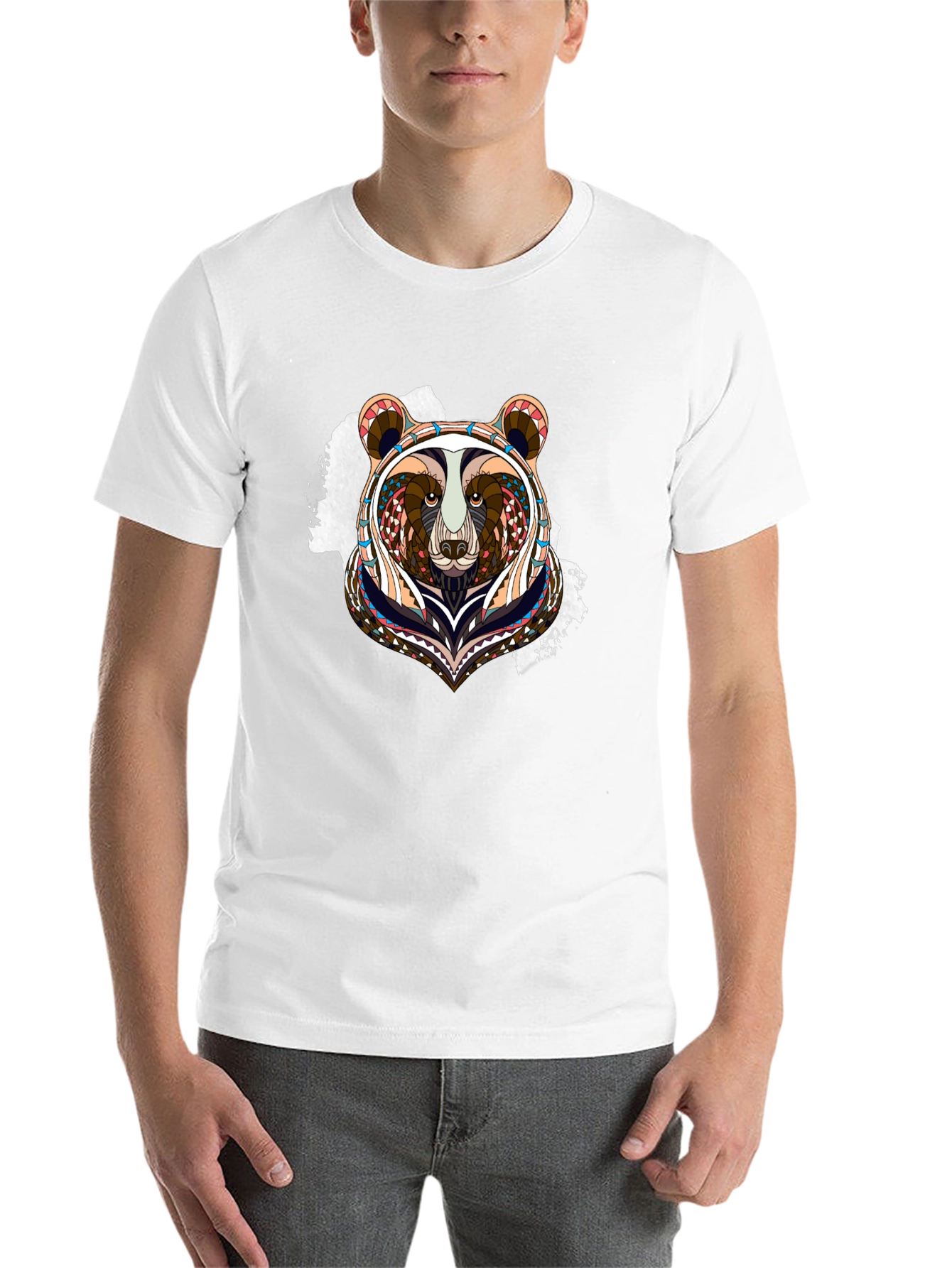 Black Bear Graphic Tee - Unique Tribal Design view 14