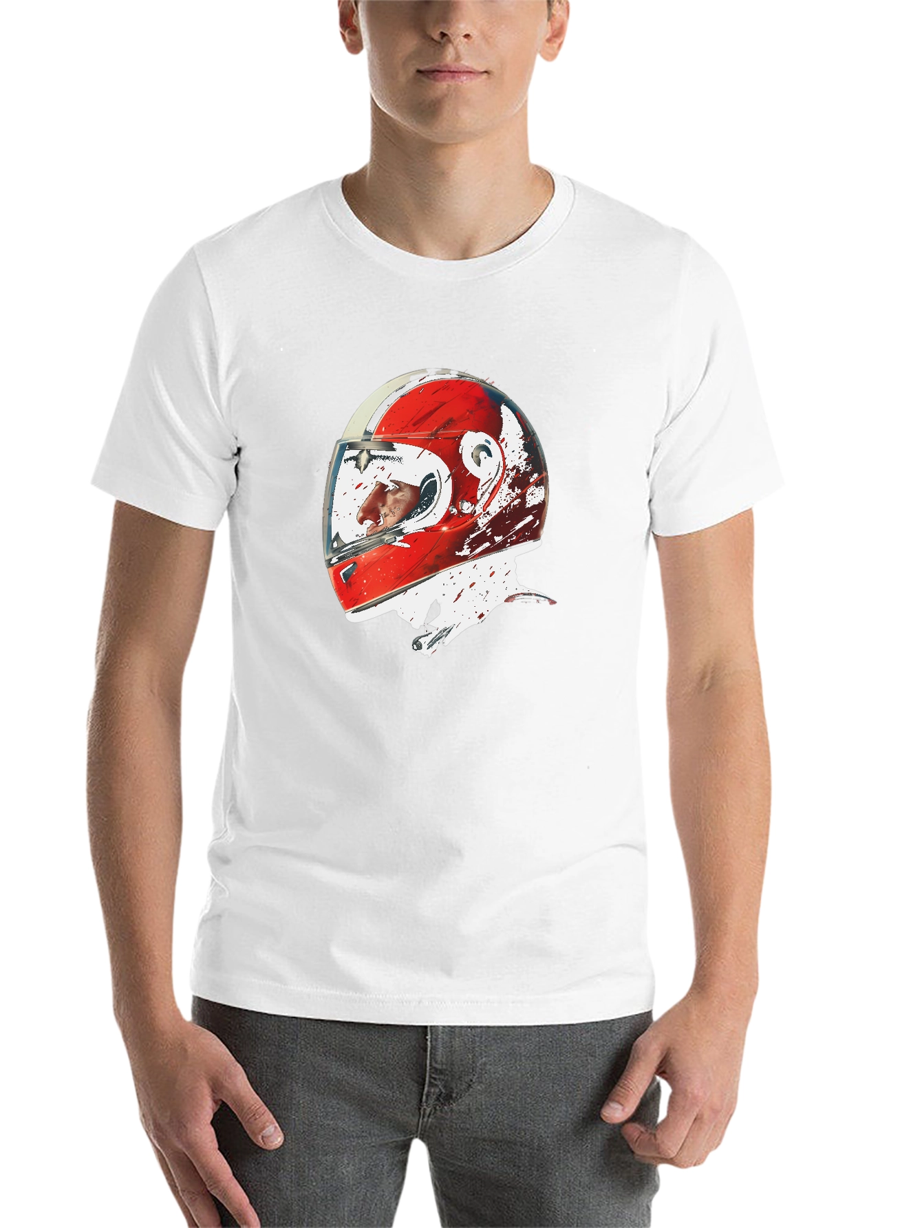 Black Racing Helmet Graphic Tee - Motorsport Fan Apparel view 14