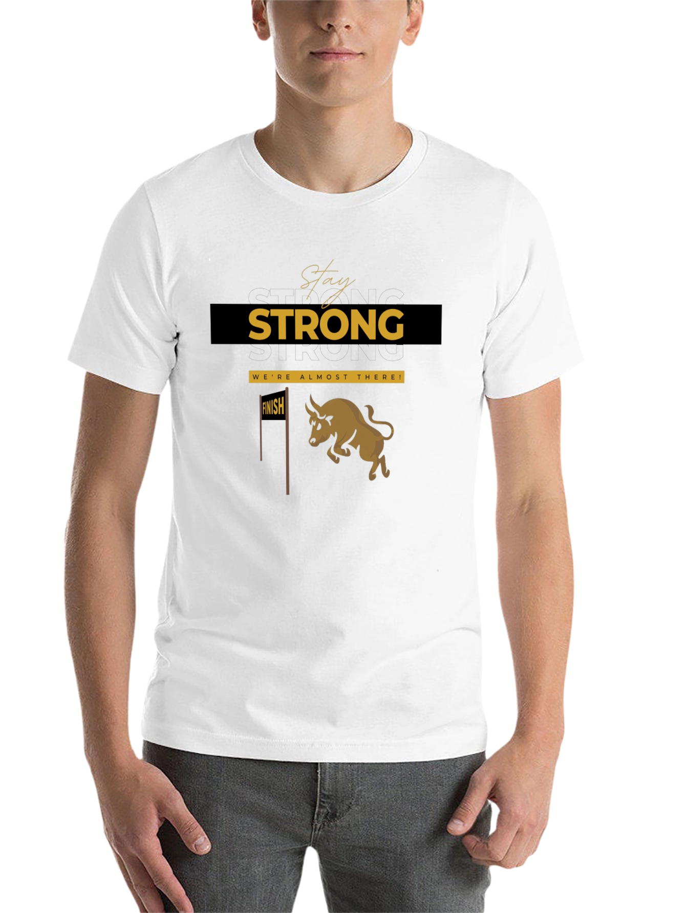 Stay Strong Bull Graphic T-Shirt - 14