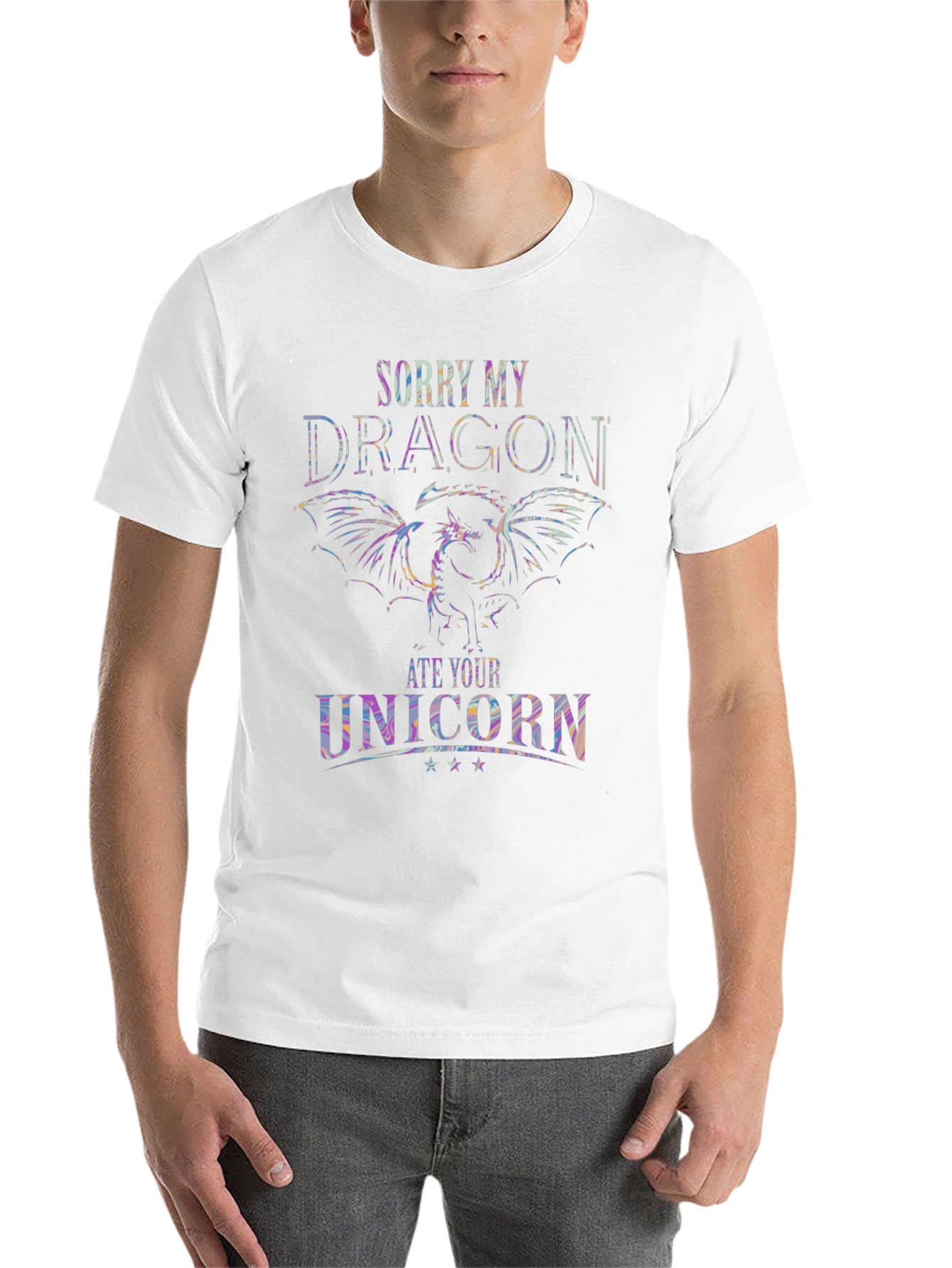 Black Dragon Ate Unicorn T-Shirt - Unique Graphic Tee view 14