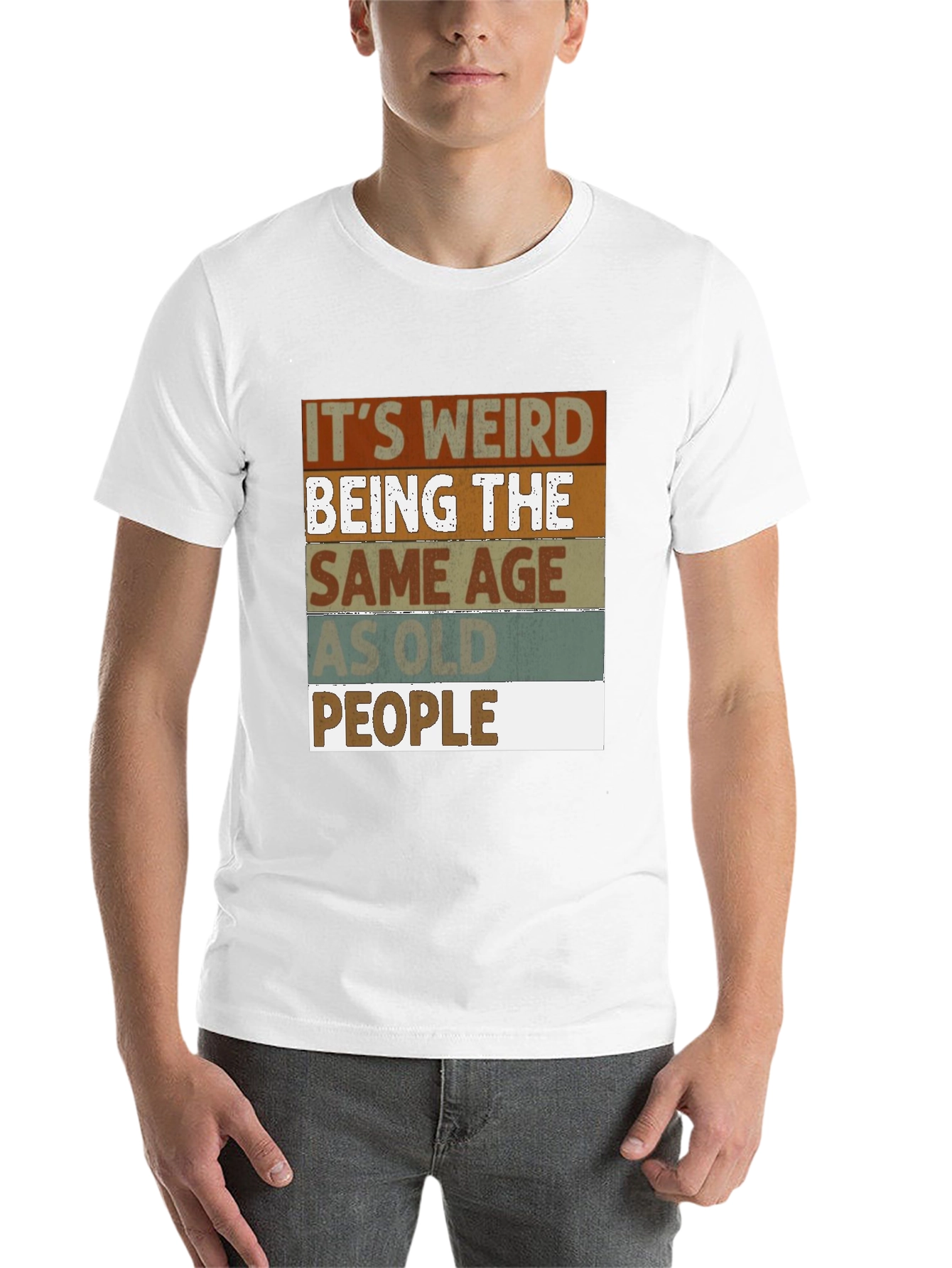 Black Funny "Same Age as Old People" Graphic Tee view 14