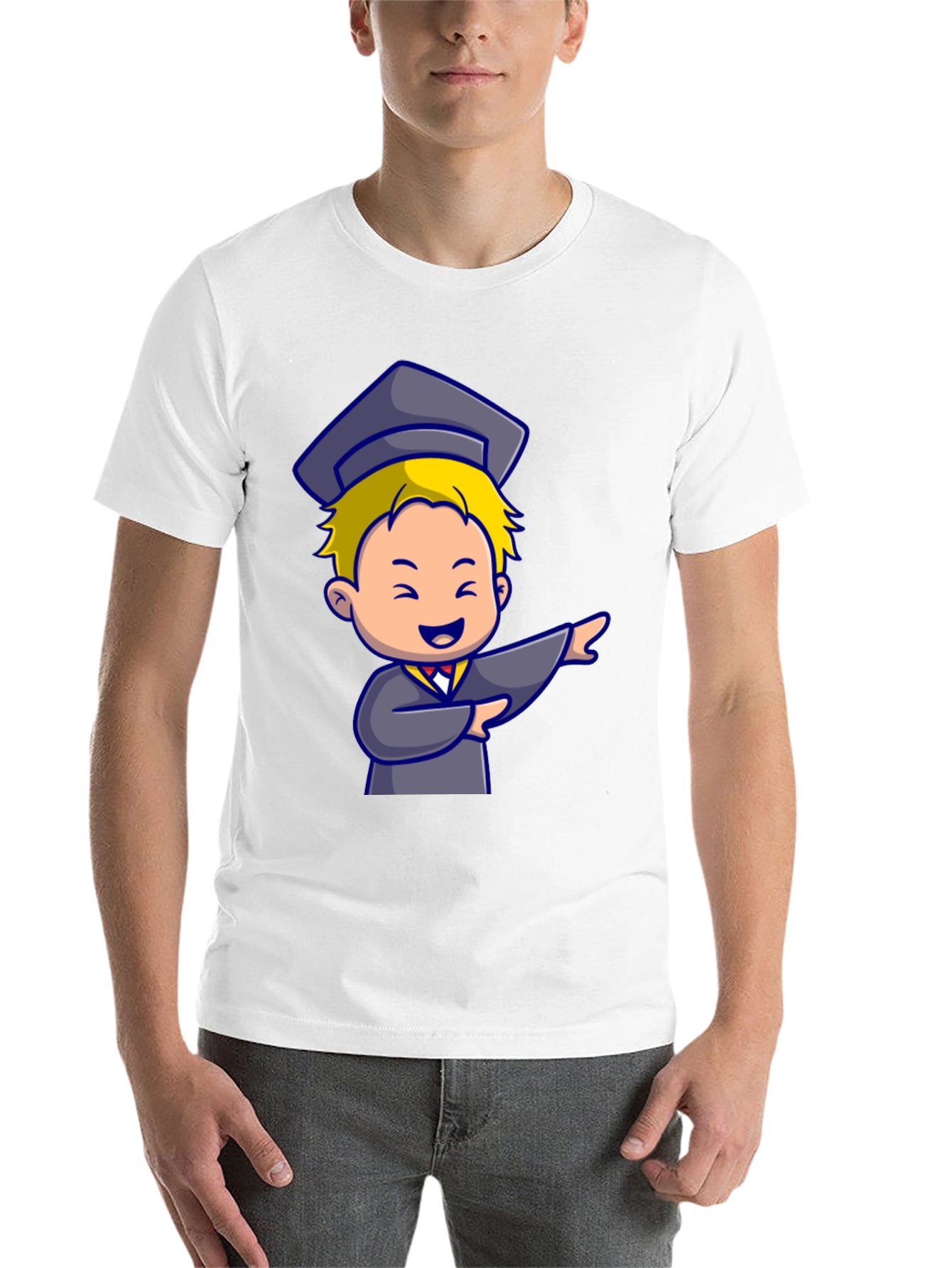 Black Graduation Cartoon Graphic T-Shirt view 14