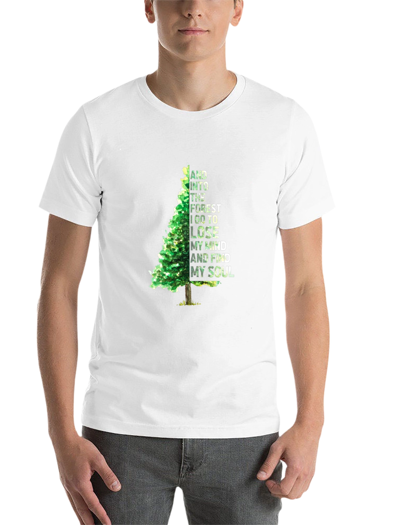 Black Into The Forest Tree Graphic Tee - Relaxed Fit view 14
