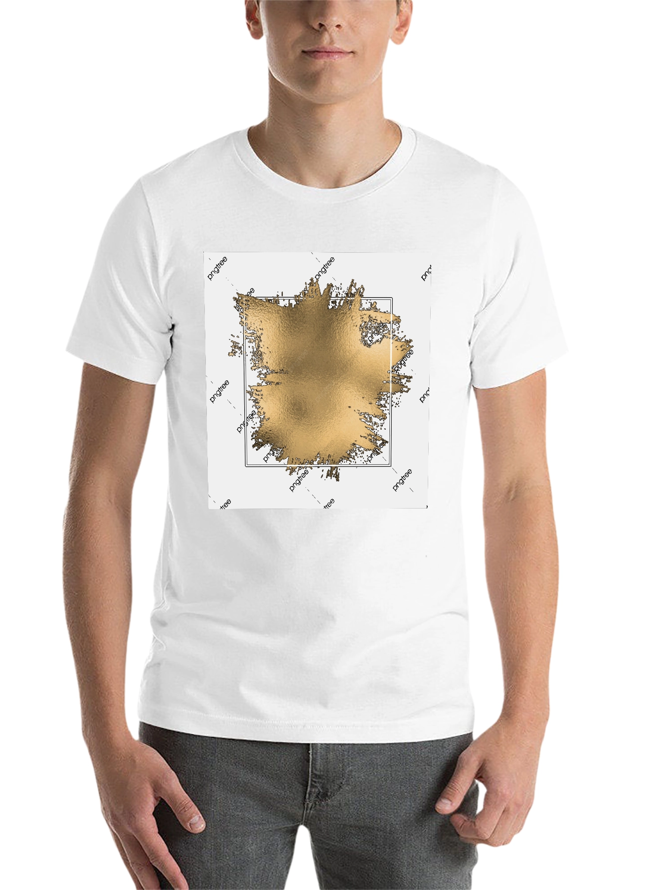 Black Modern Gold Graphic Black T-Shirt view 14