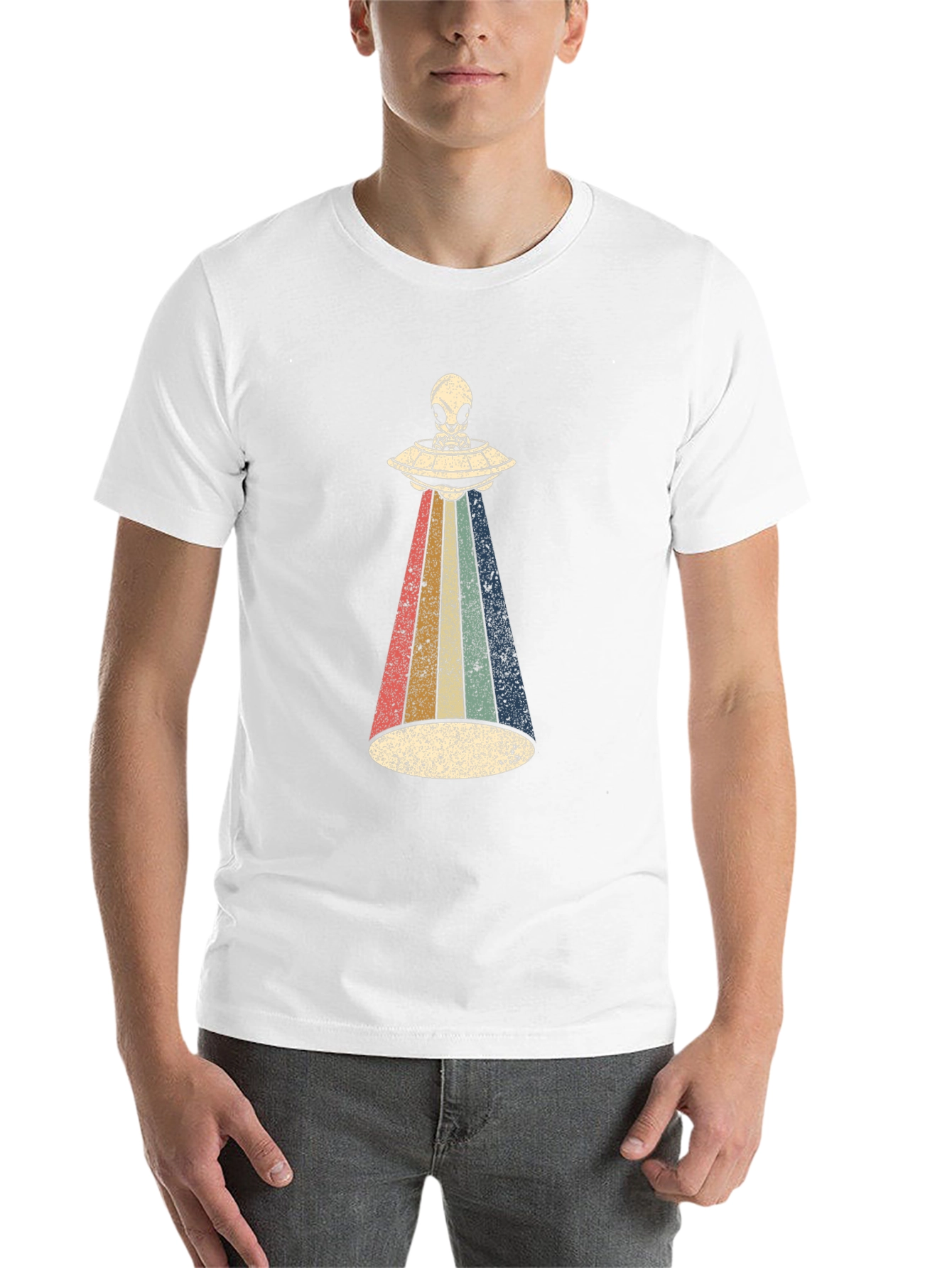 Black Retro Alien UFO T-Shirt view 14