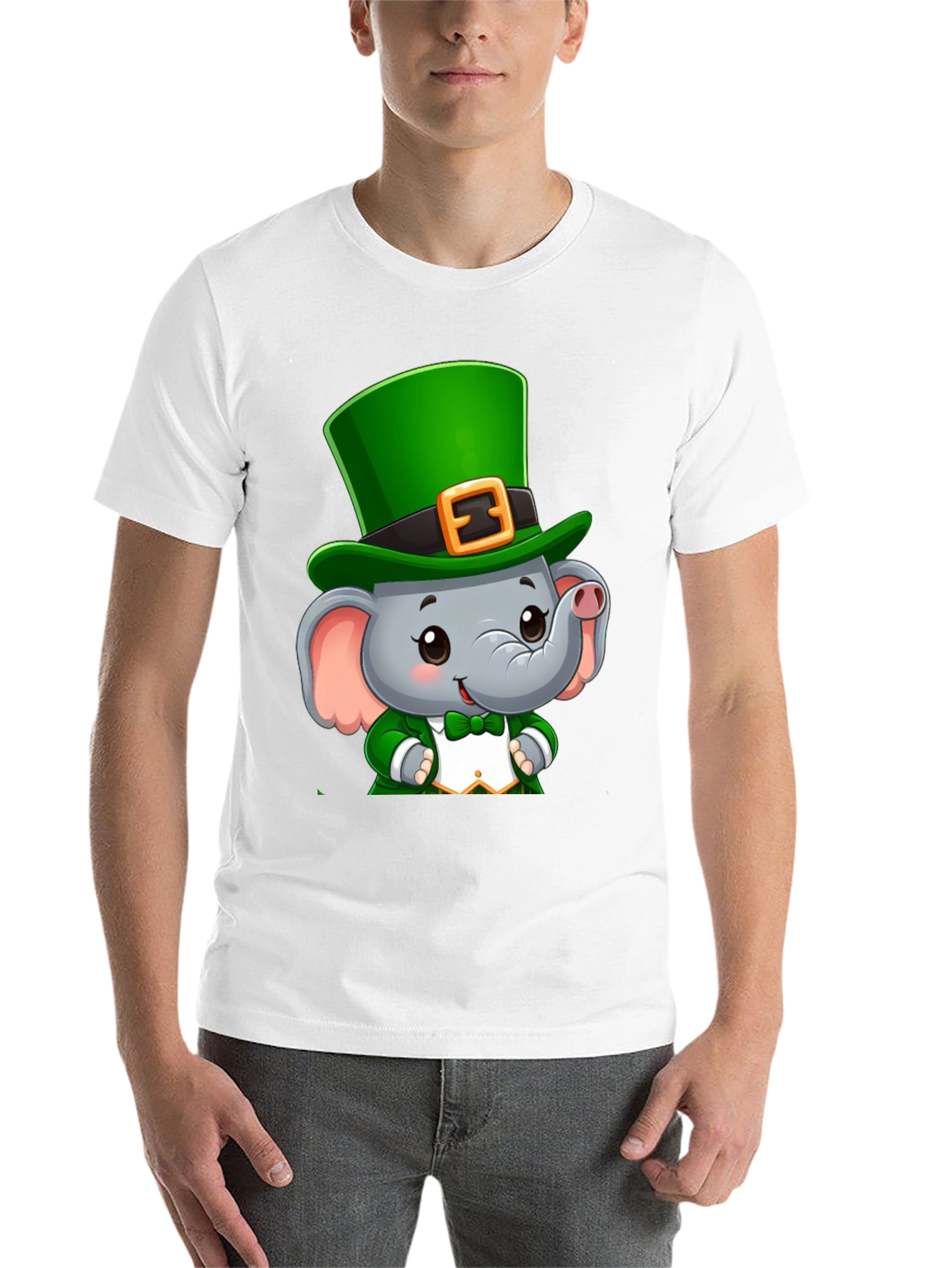 Black St. Patrick's Day Elephant T-Shirt view 14