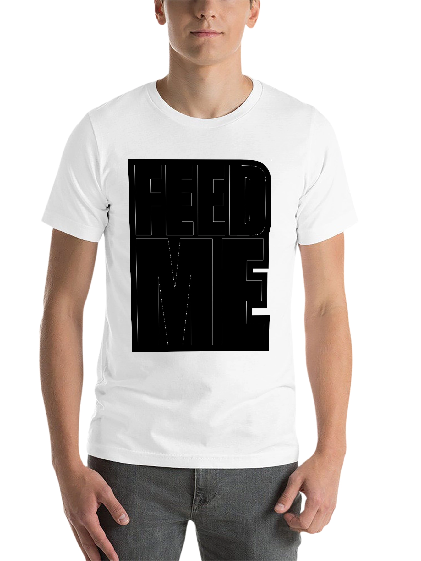 Black Feed Me Graphic Print Black T-Shirt view 14