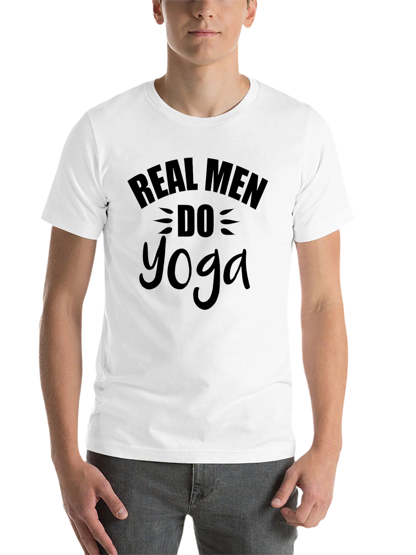 Black Real Men Do Yoga Graphic T-Shirt view 14
