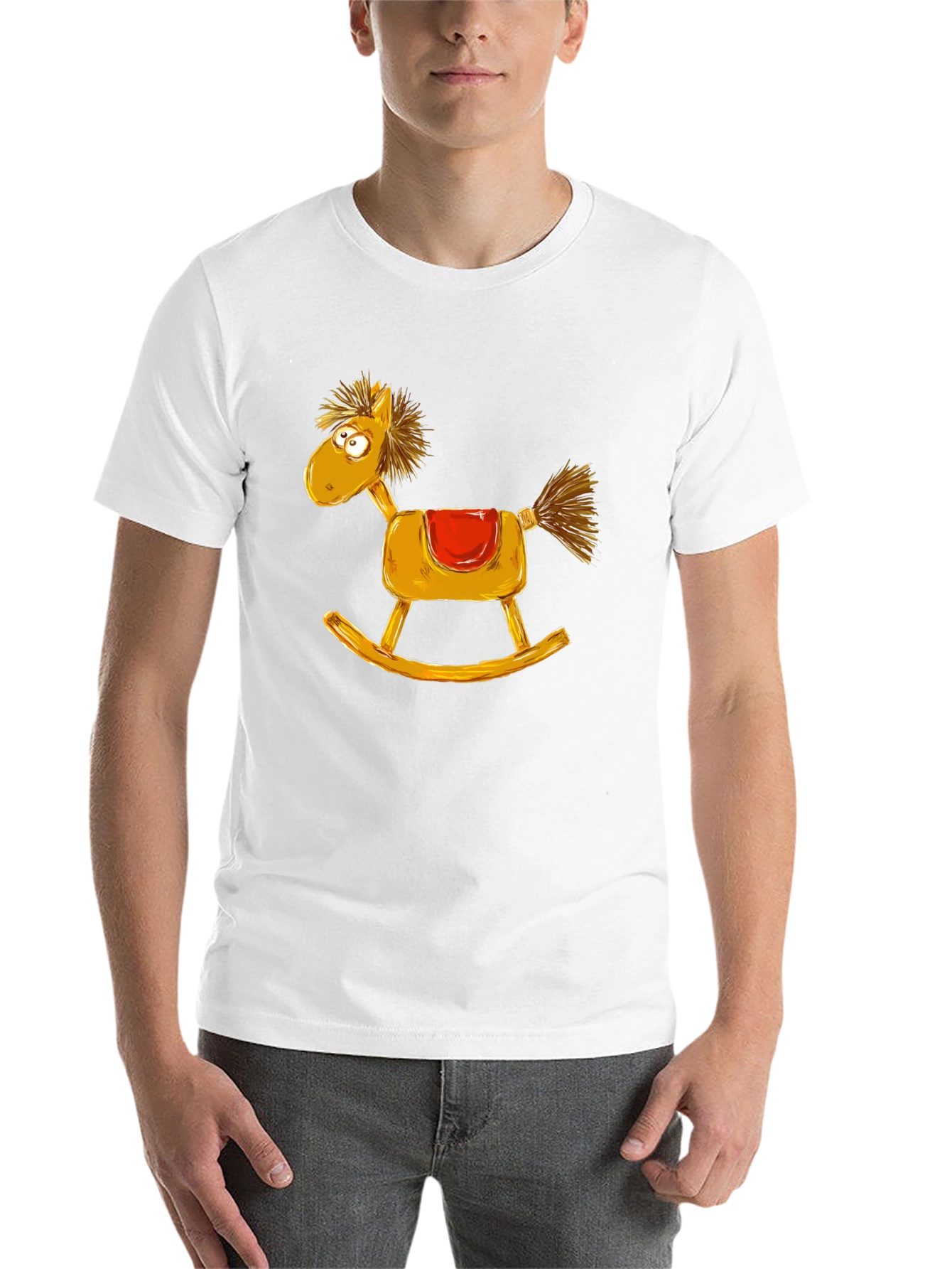 Black Rocking Horse Graphic Tee - Quirky Style view 14