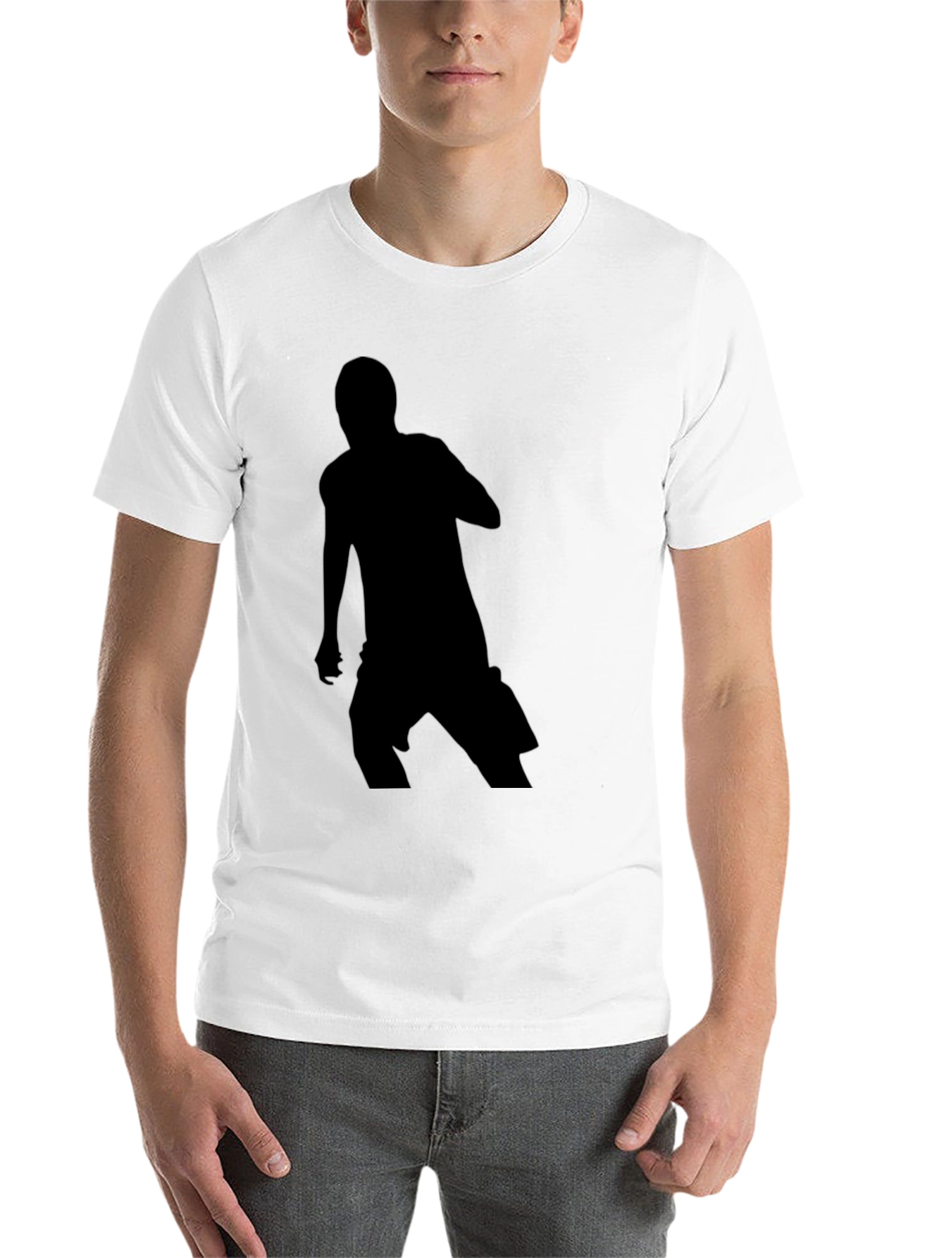 Black Men's Silhouette Graphic Print T-Shirt view 14