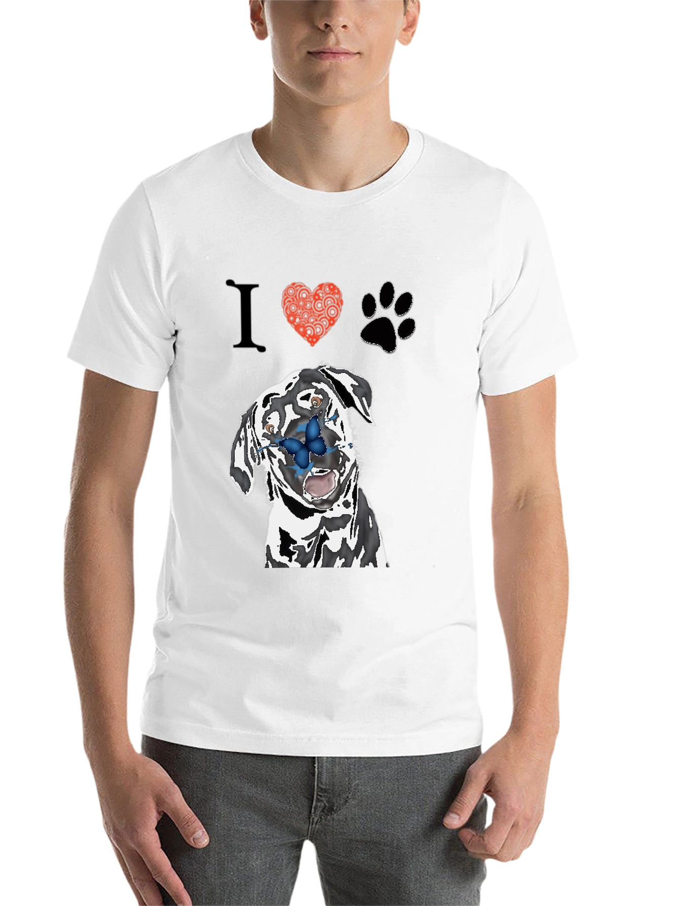 Black I Heart Pups T-Shirt: Black Tee with Dalmatian Graphic view 14
