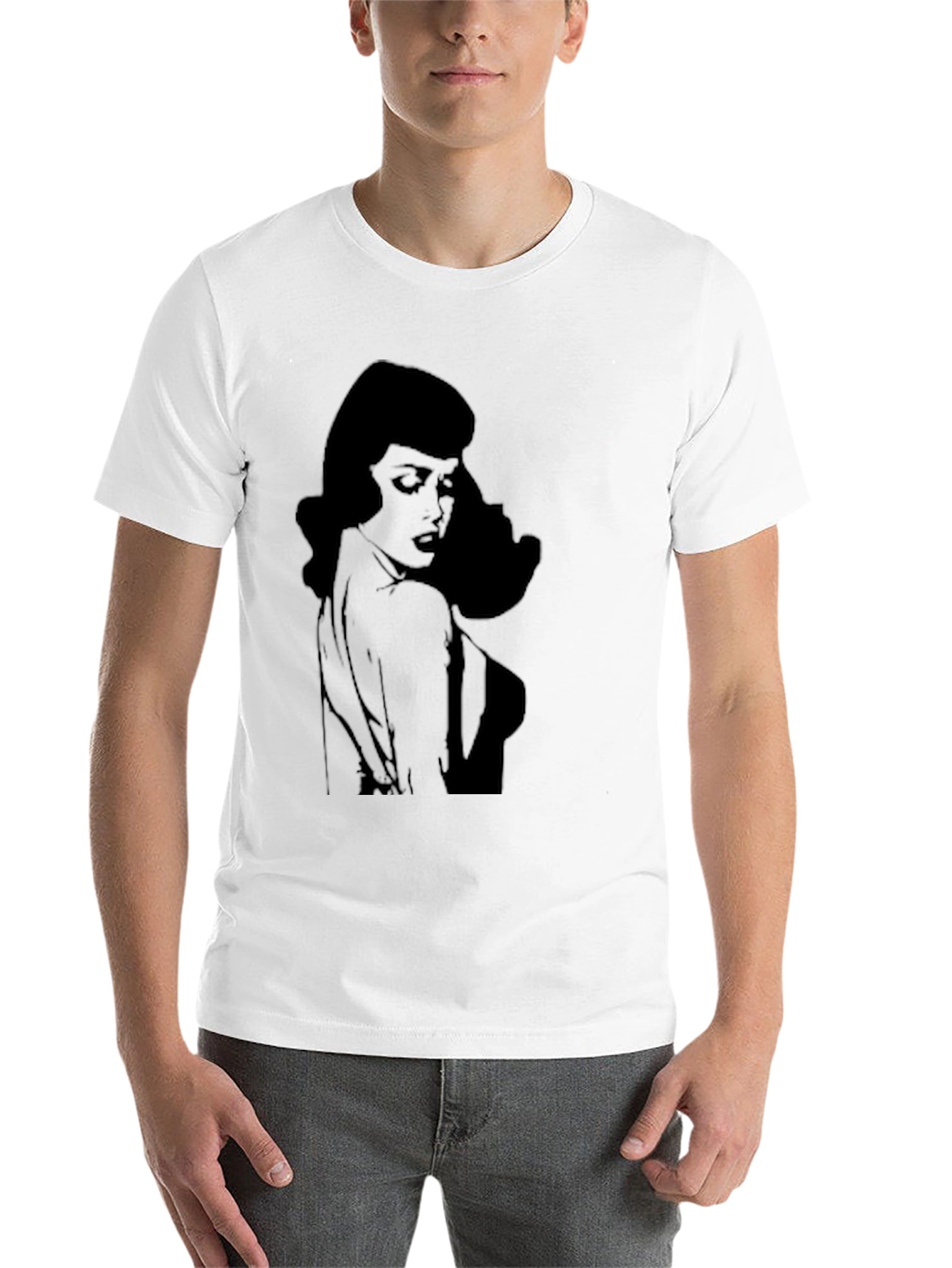 Black Retro Silhouette Graphic T-Shirt - Black view 14