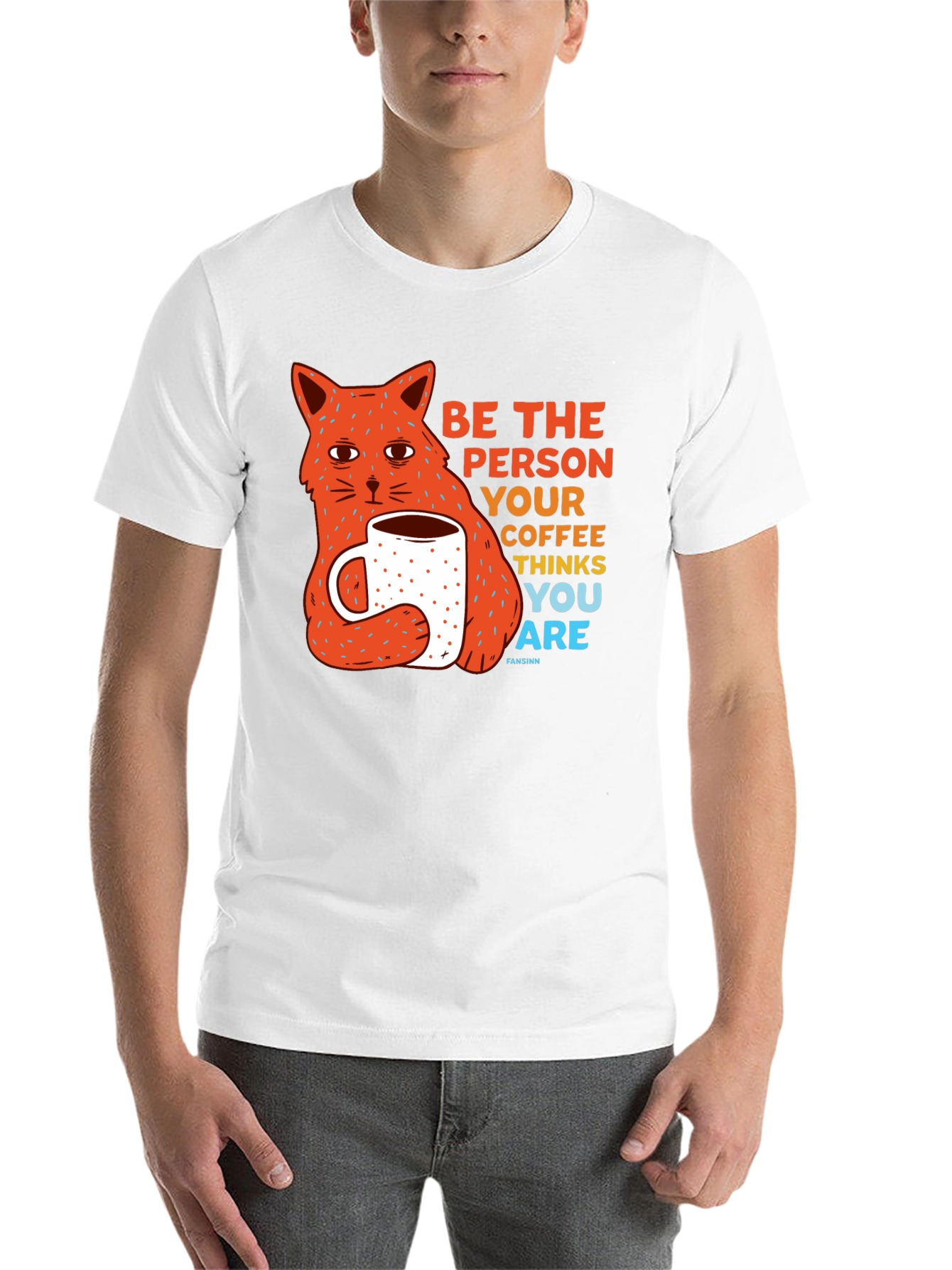 Black Be The Person Your Coffee Thinks You Are Cat T-Shirt view 14