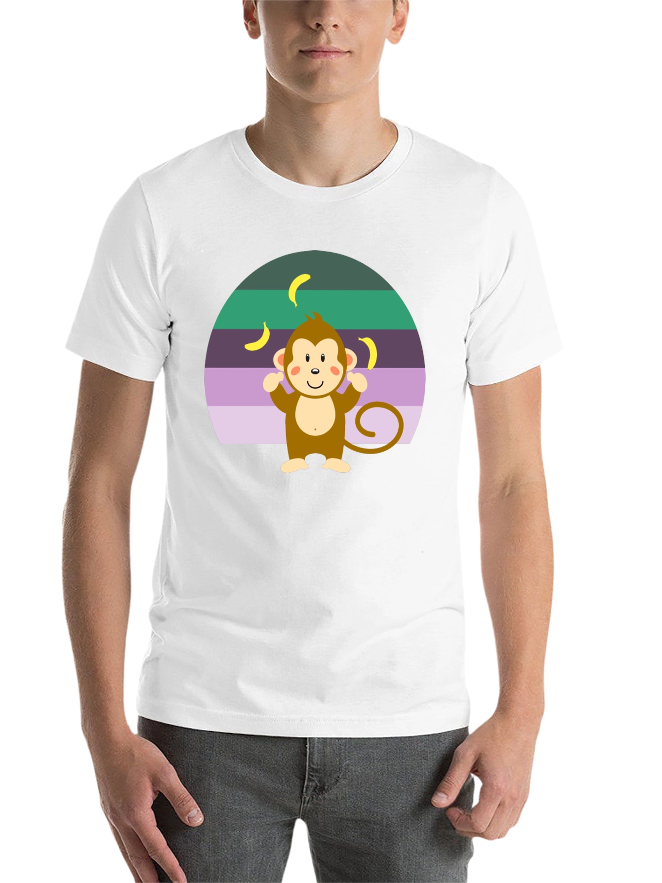 Black Monkey Banana T-Shirt Funny Cartoon view 14