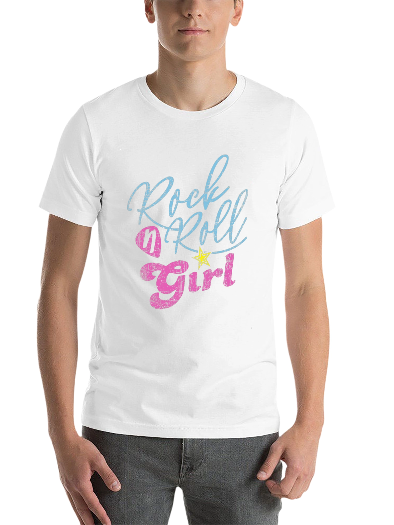 Black Rock n Roll Girl Tee - Distressed Graphic T-Shirt view 14