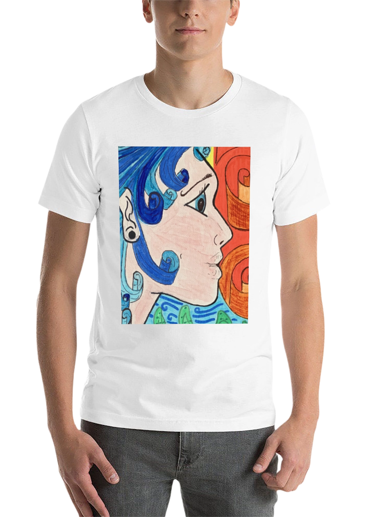 Black Abstract Art Graphic Tee - Black Unisex Shirt view 14