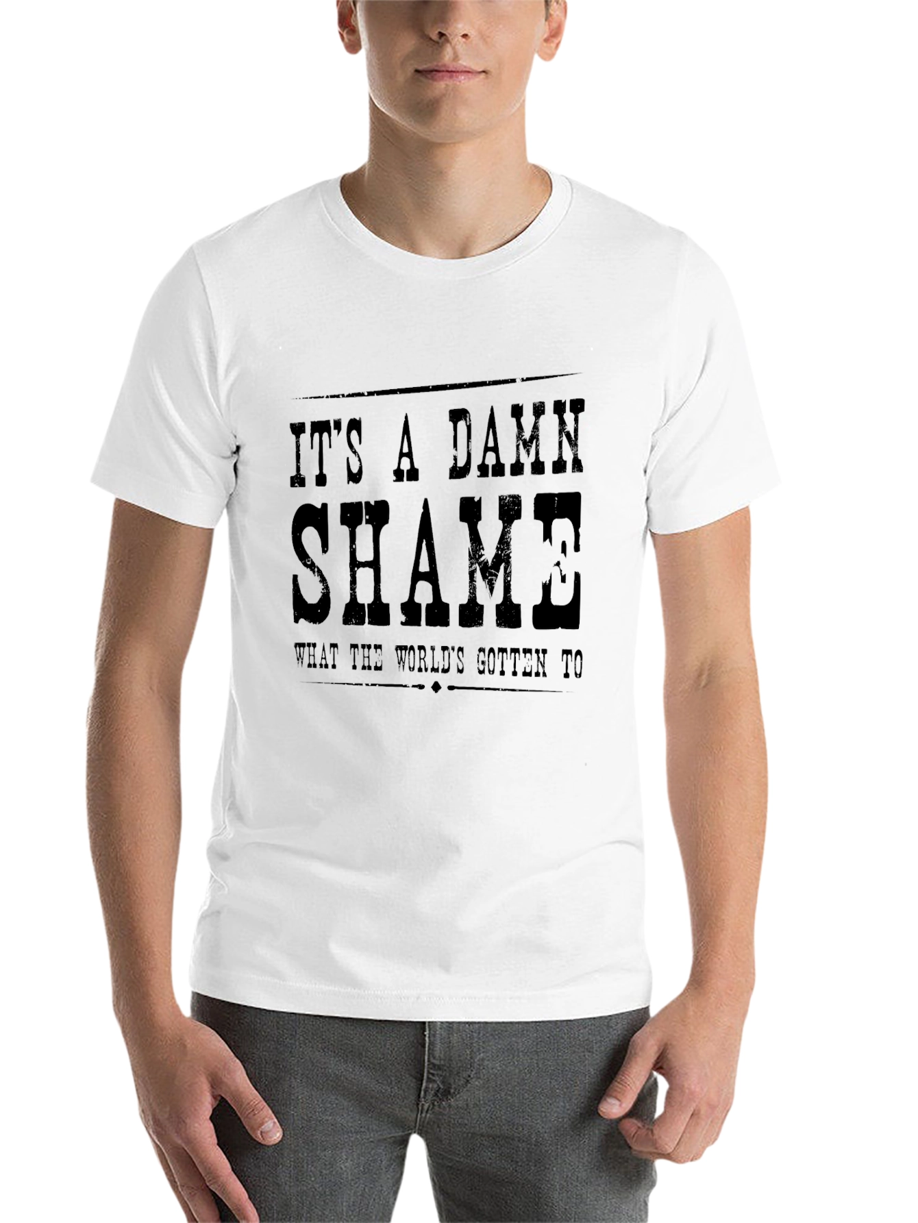 Black It's A Damn Shame Graphic T-Shirt view 14