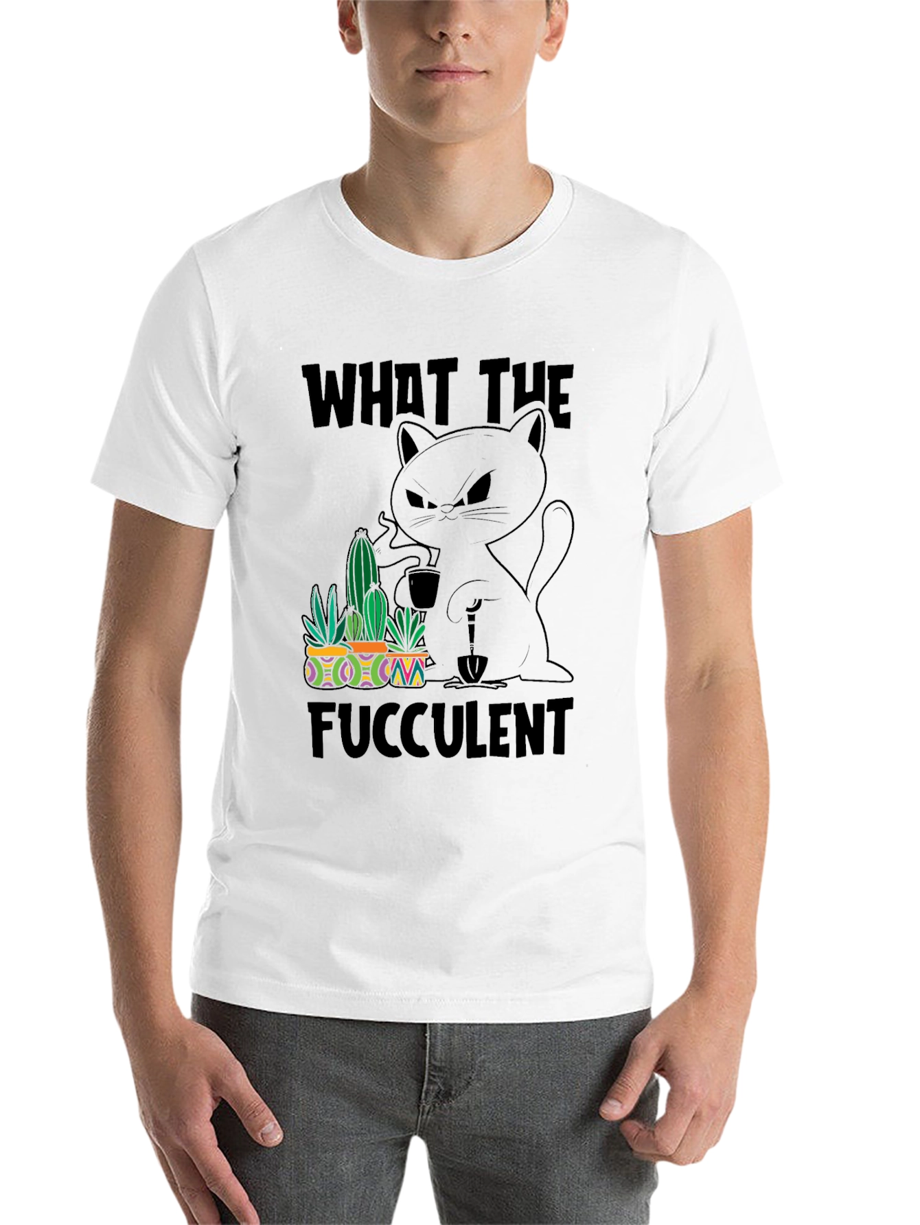 Black What the Fucculent T-Shirt view 14
