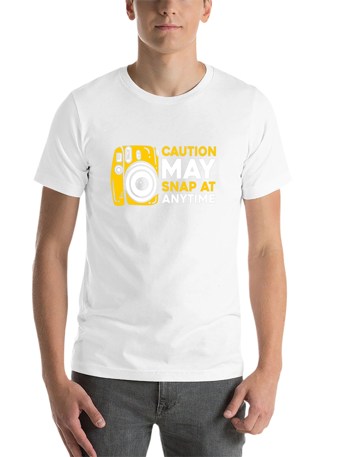 Black Caution May Snap At Anytime T-Shirt view 14
