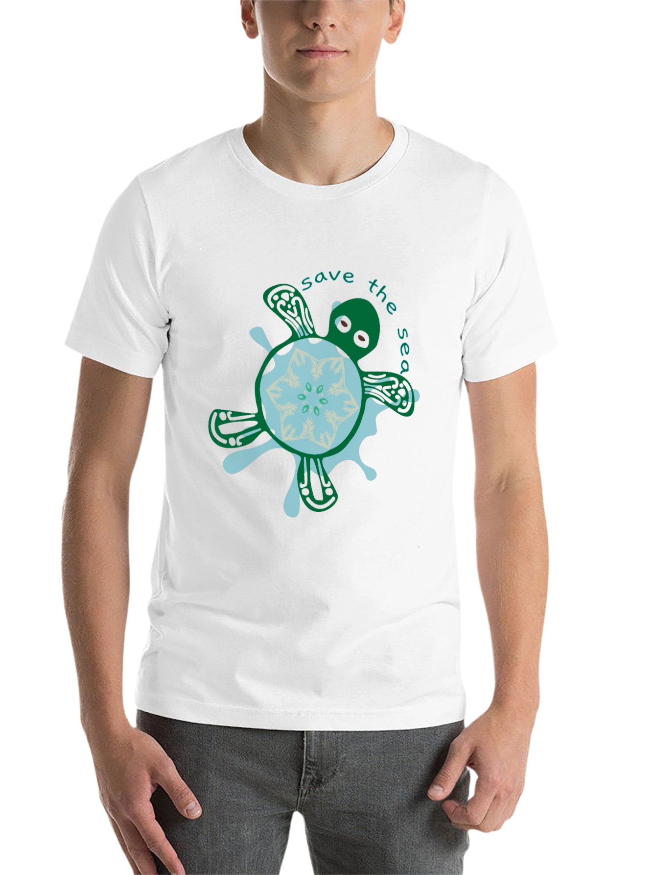 Black Save the Sea Turtle Graphic Tee - Black view 14